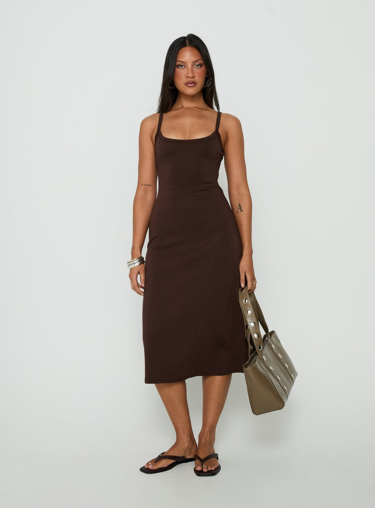 #NOVERA - Vestido Midi Esmiana Chocolate -