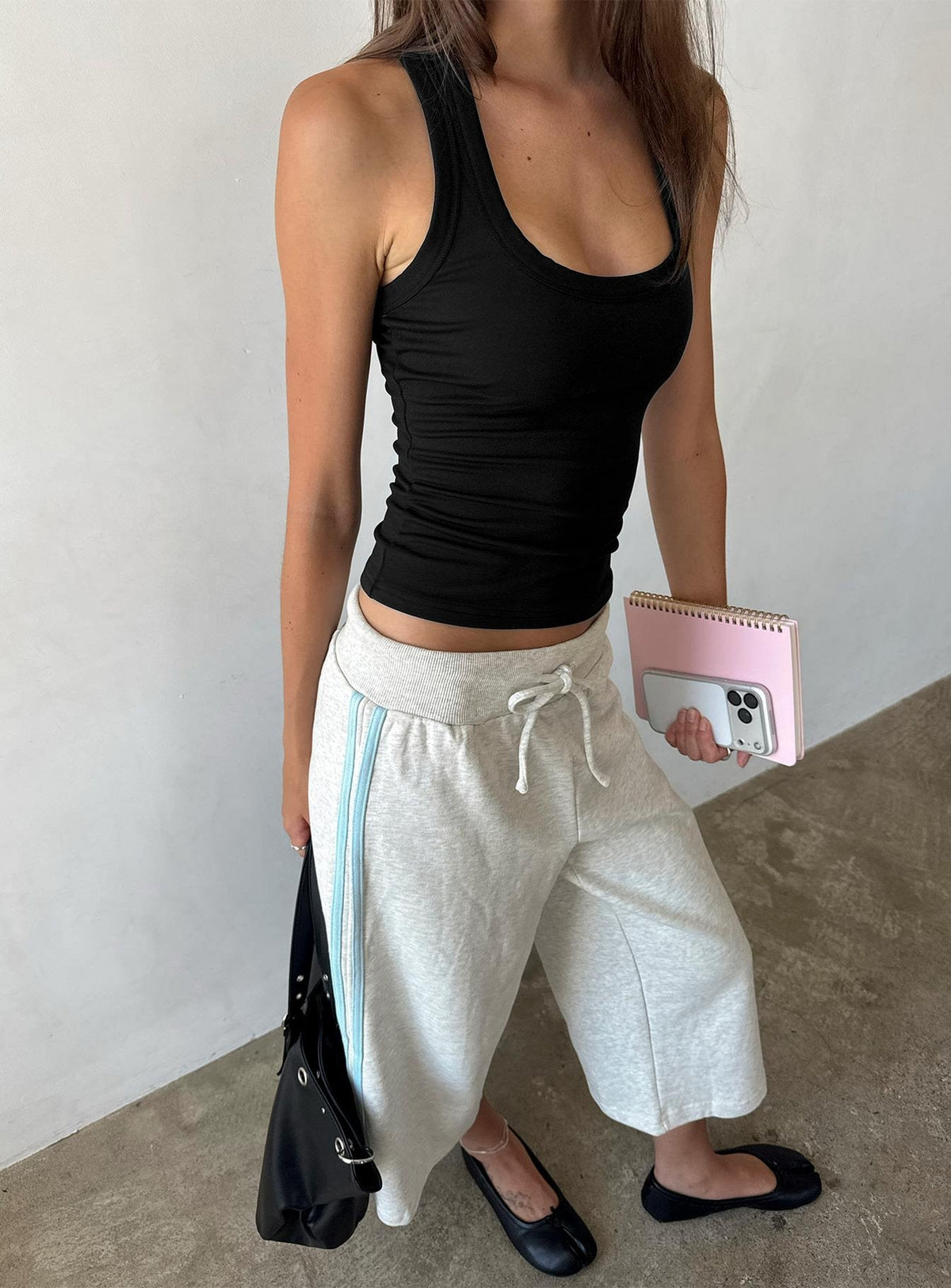 #NOVERA - Pantalón de Chándal Dojo Gris Jaspeado Tobillero -