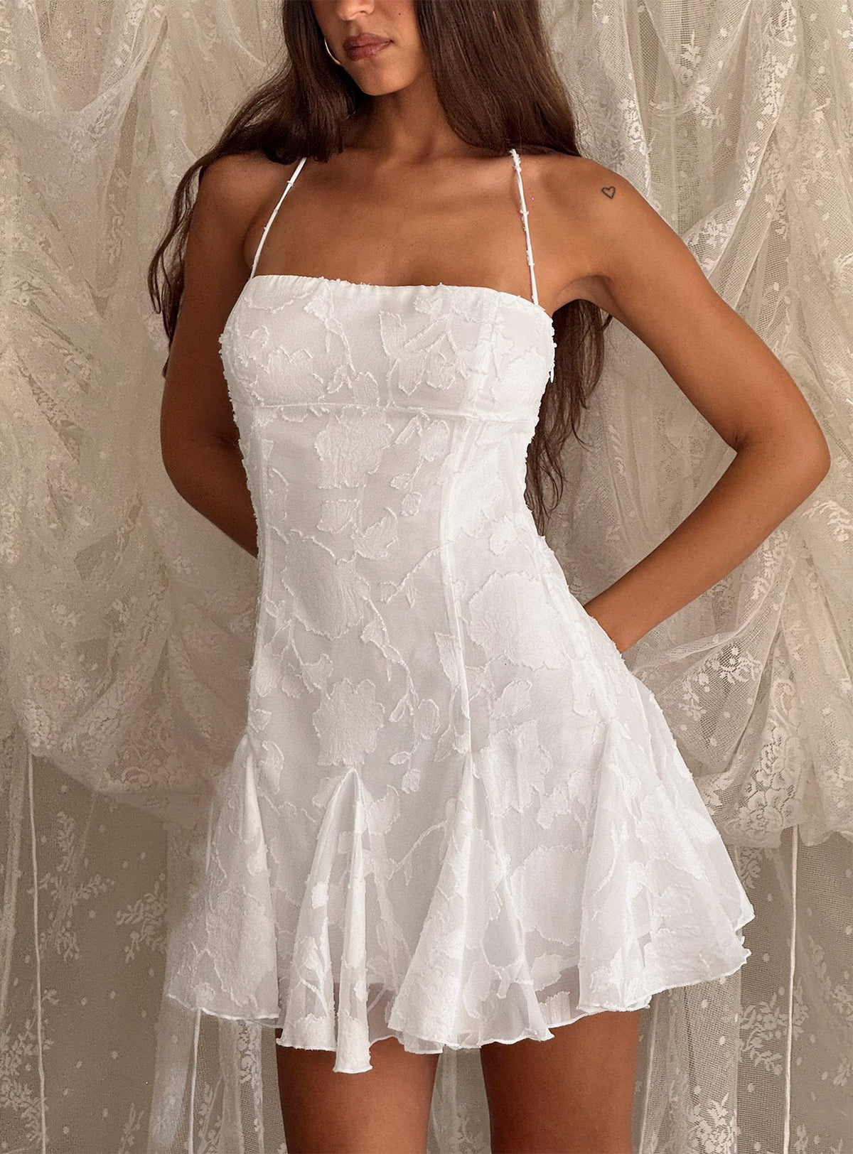 #NOVERA - Vestido Mini Delamere Blanco -