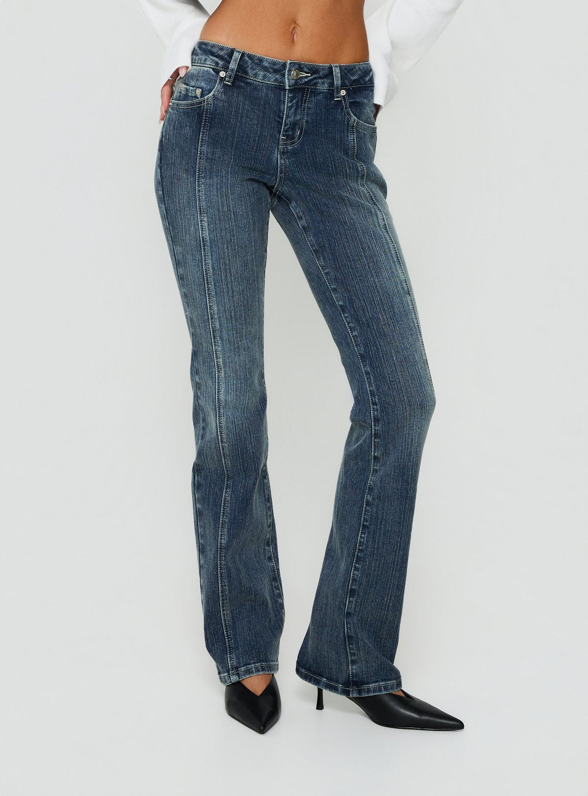 #NOVERA - Vaqueros Girona Índigo Oscuro de Tiro Bajo Bootcut -