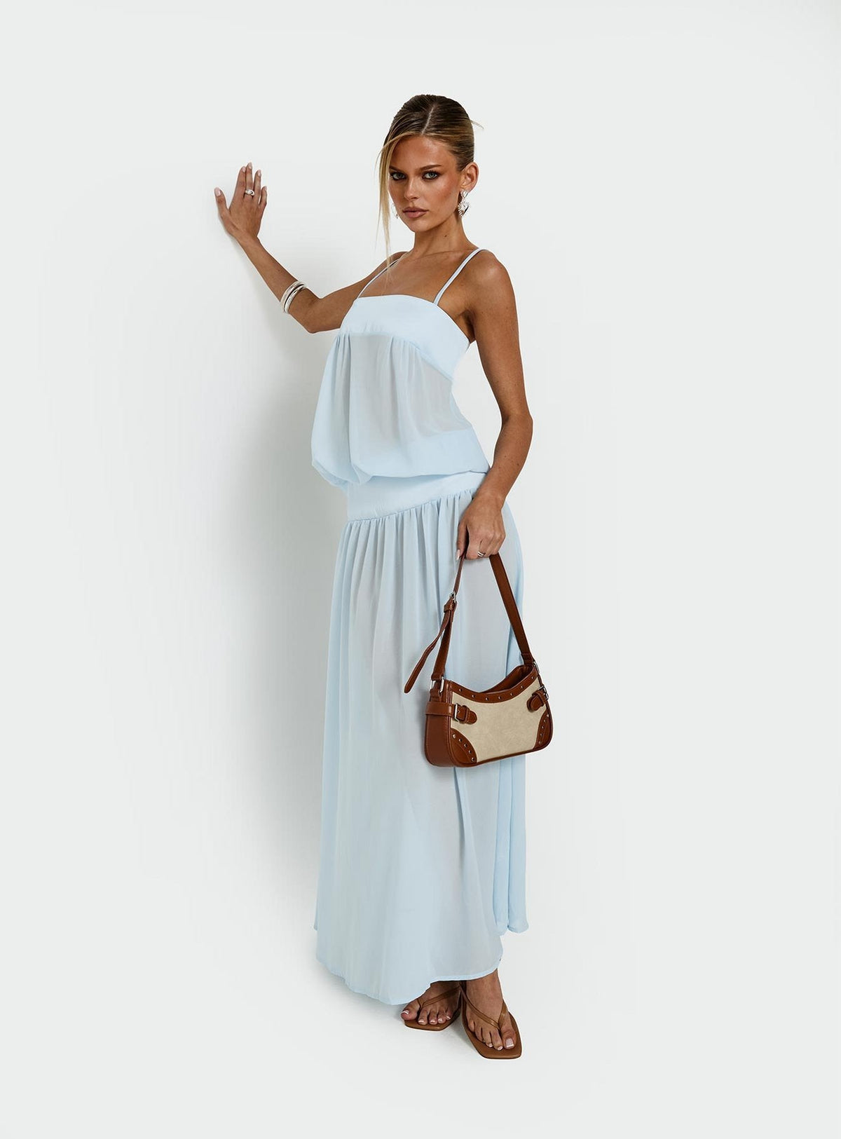 #NOVERA - Vestido Largo Gracia Blouson Azul -