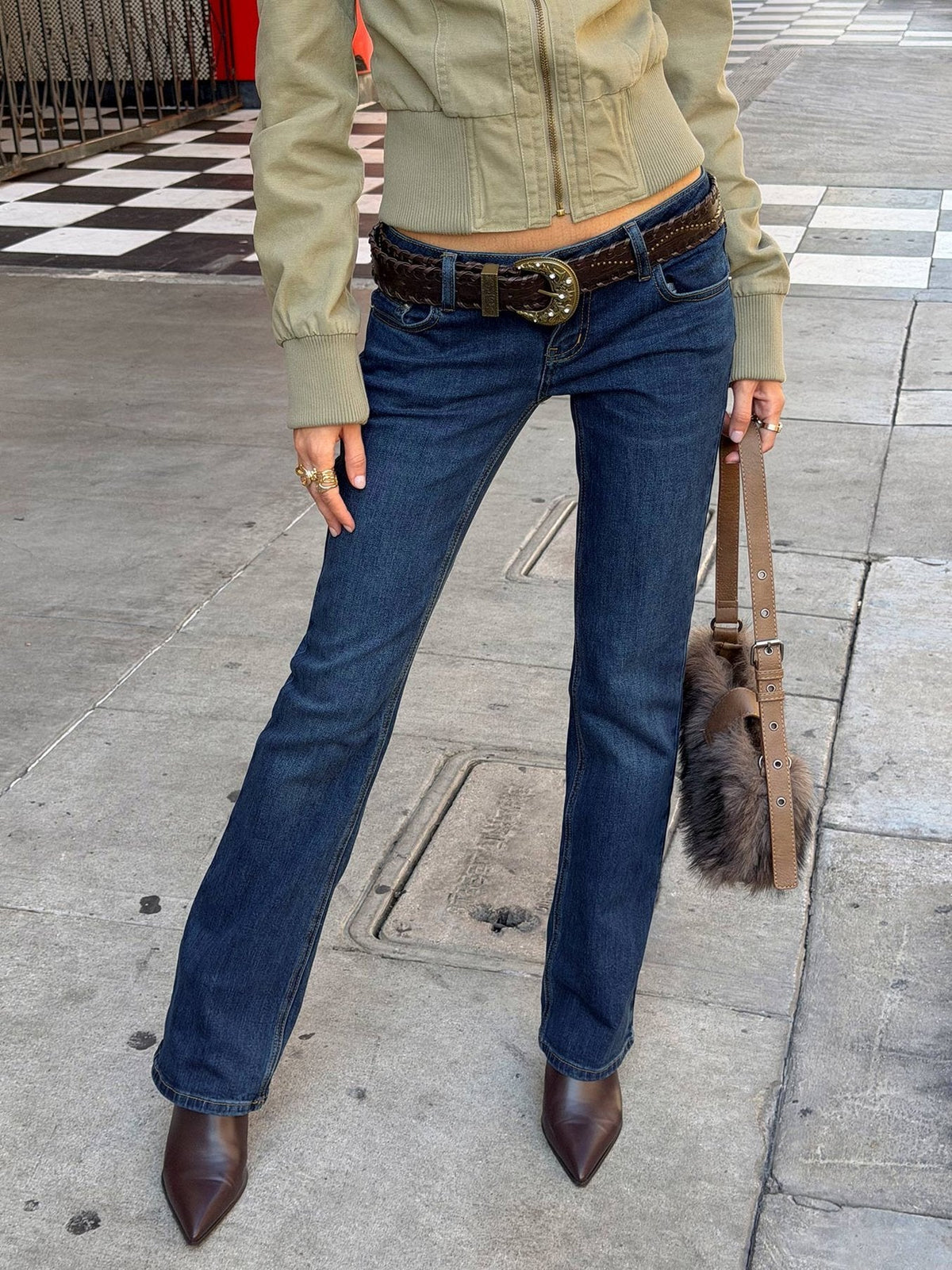 #NOVERA - Vaqueros Naketa Azul Medio Lavado de Tiro Bajo Bootcut -