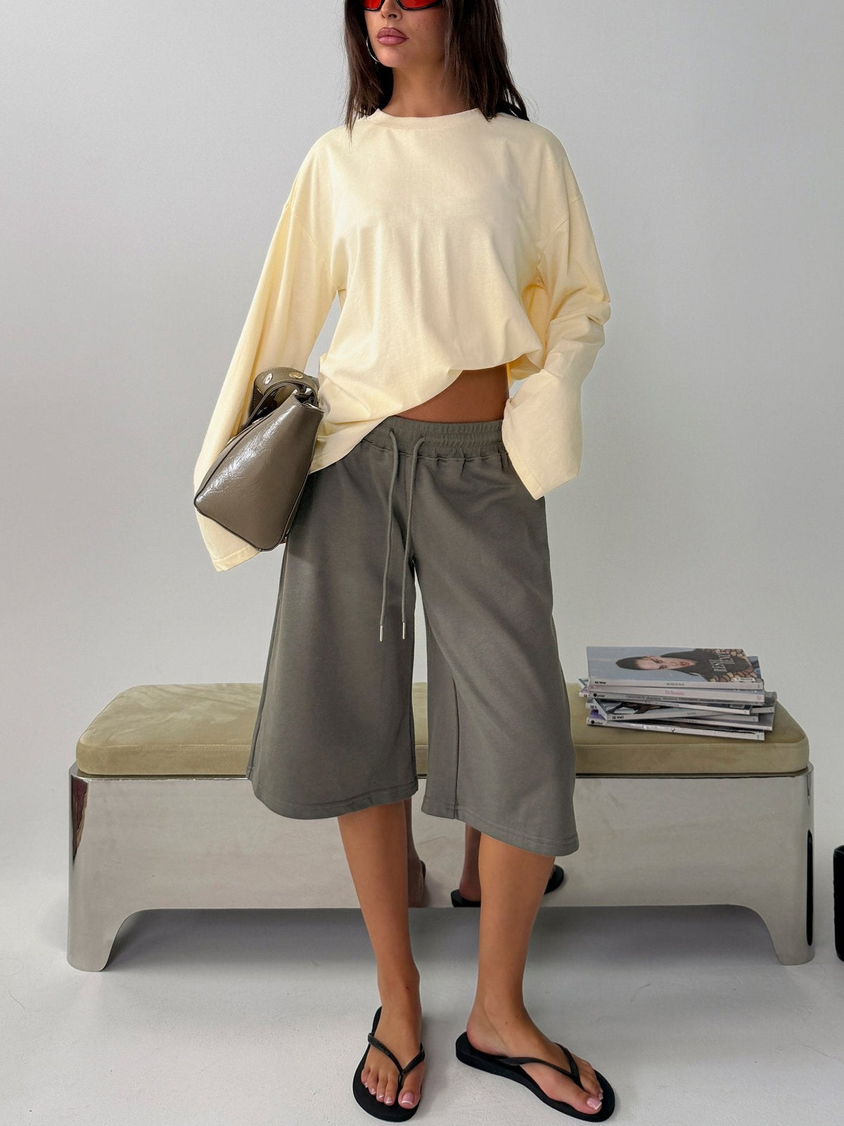 #NOVERA - Shorts Nikko Gris Antracita Largos Polar -