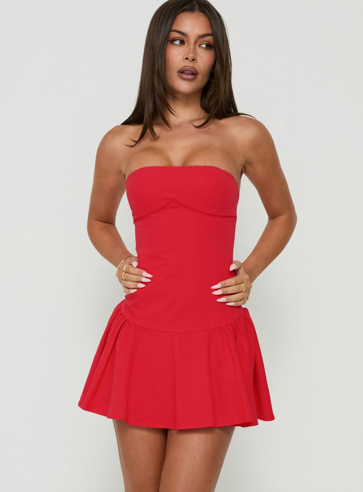 #NOVERA - Vestido Mini Austina Rojo Palabra de Honor -