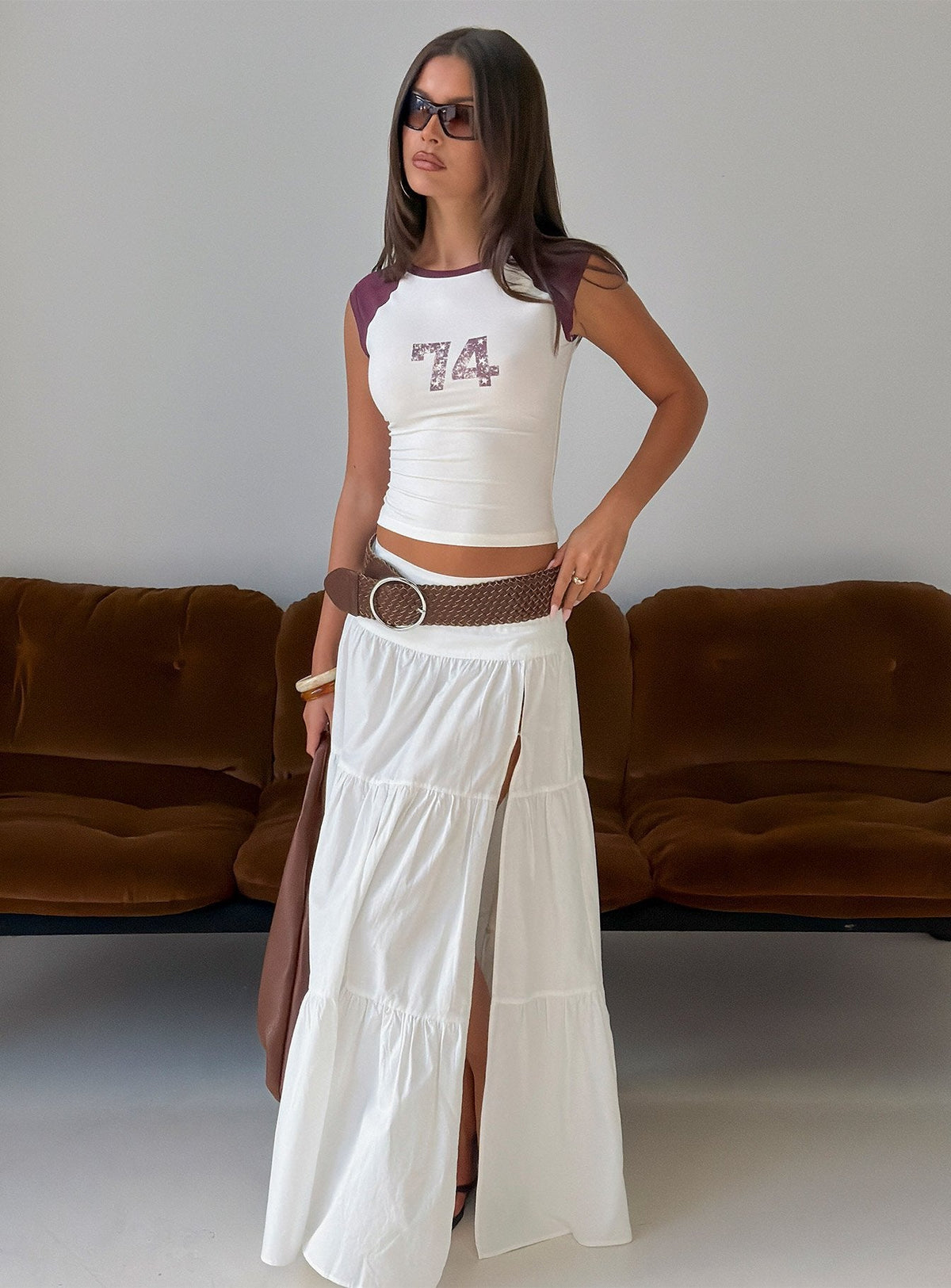 #NOVERA - Falda Larga Marta Blanca -
