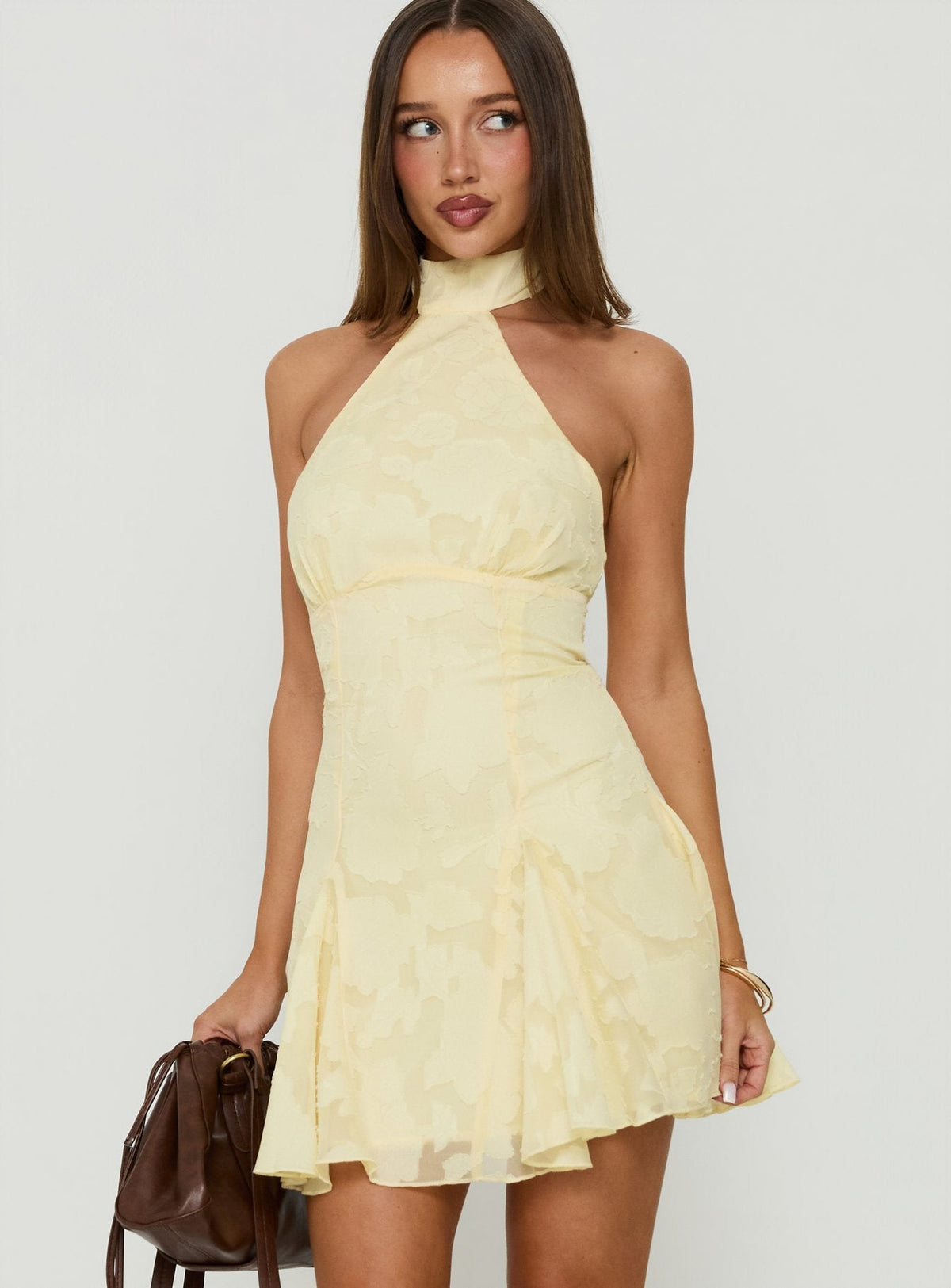 #NOVERA - Vestido Mini Bellanca Amarillo Mantequilla Amarillo Halter -
