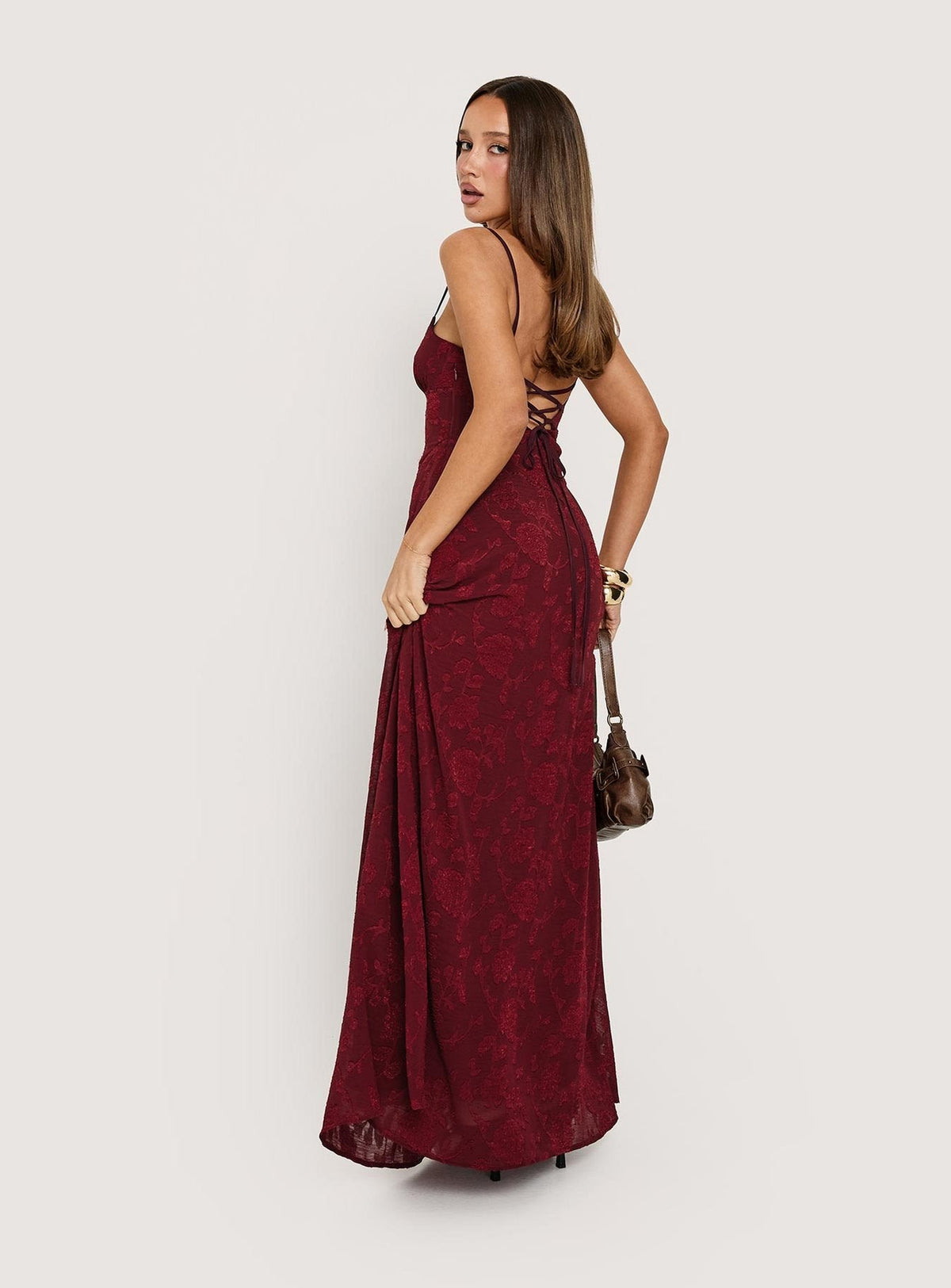 #NOVERA - Vestido Largo Sonia Burdeos -