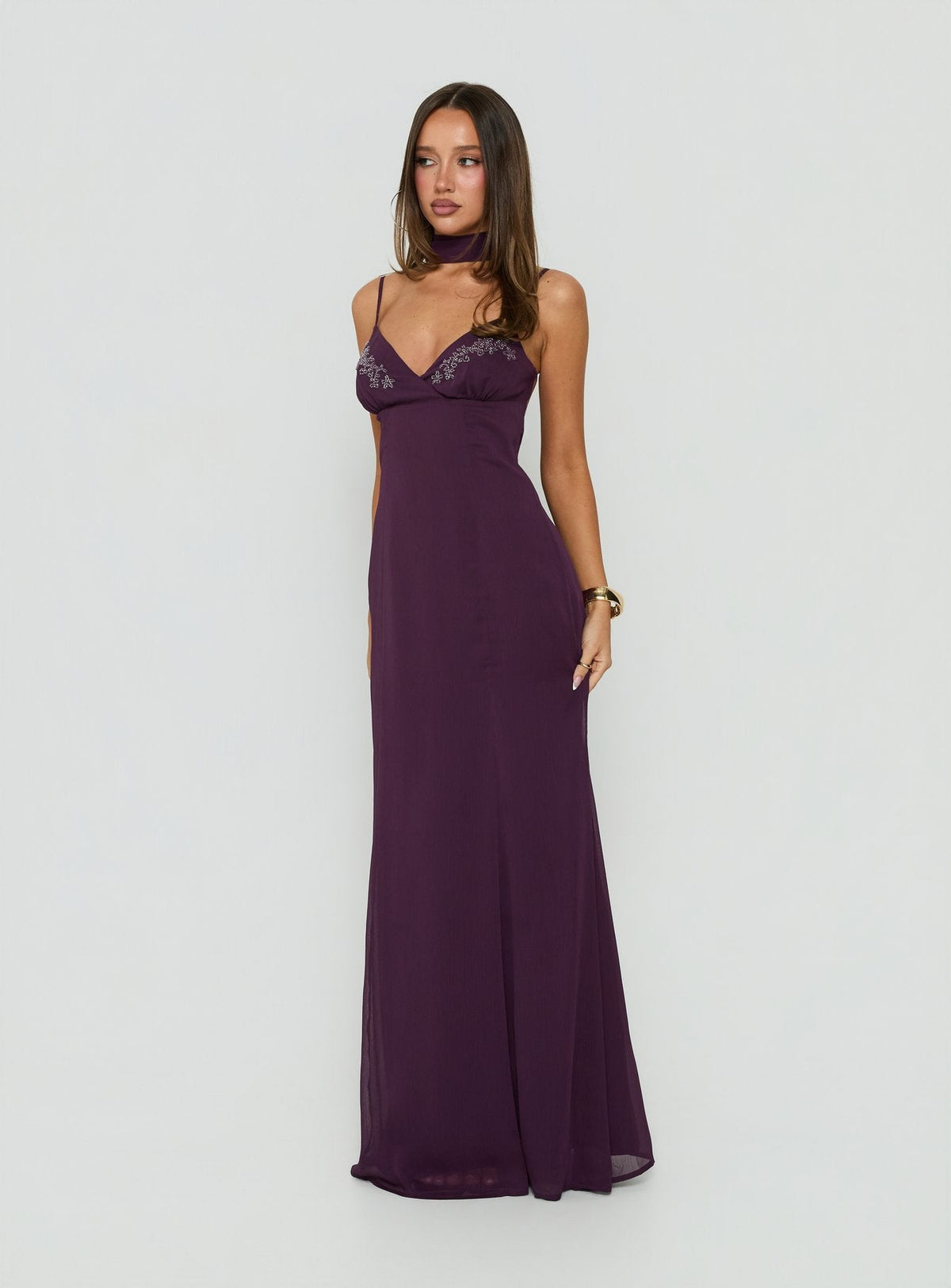 #NOVERA - Vestido Largo Jadira Ciruela -