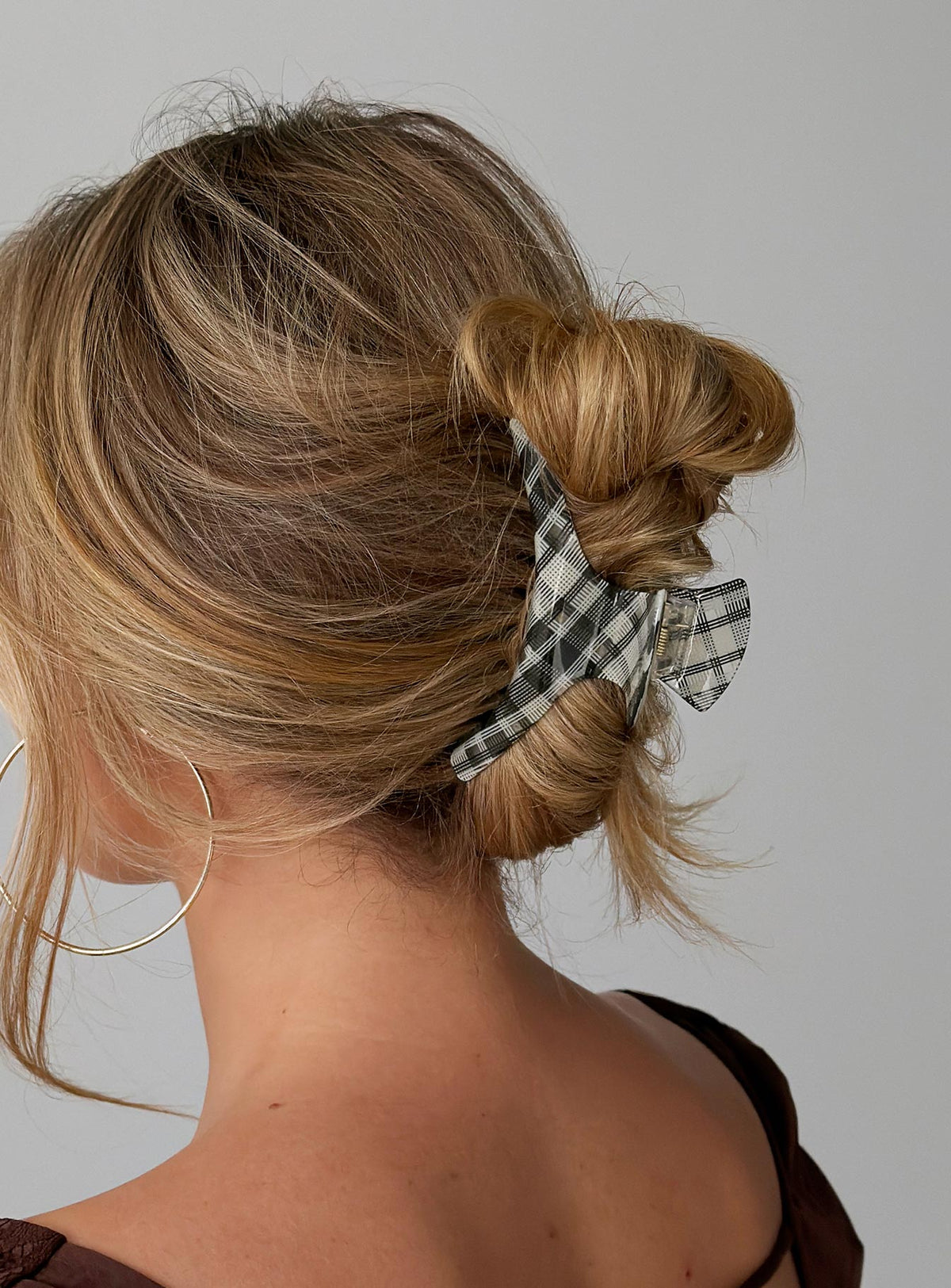 #NOVERA - Pinza de Pelo Sloen Negra de Cuadros -