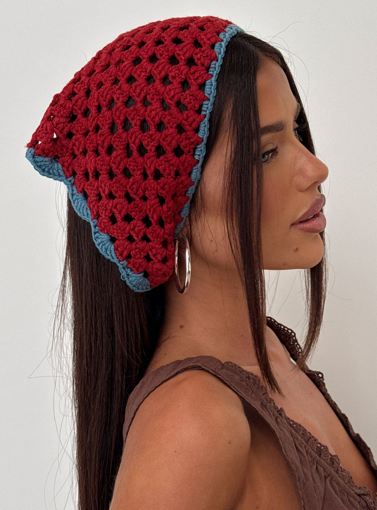 #NOVERA - Pañuelo Zeea Rojo y Azul de Punto -