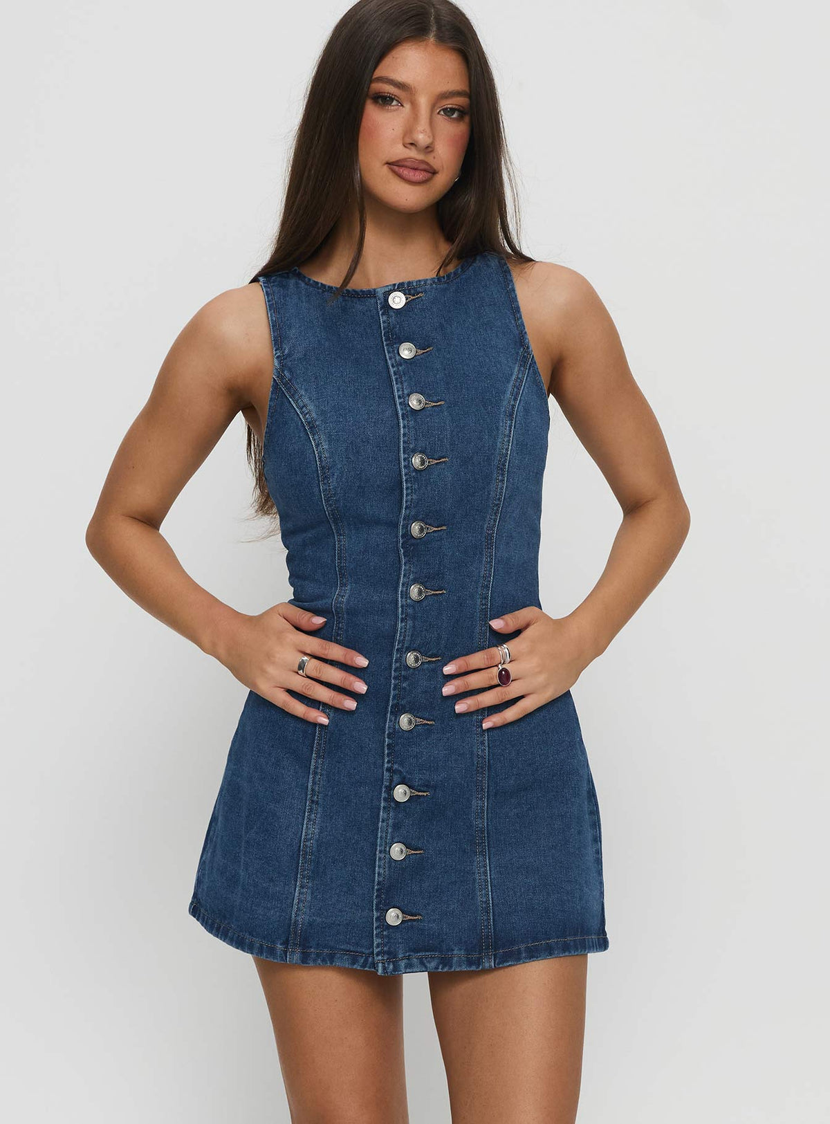 #NOVERA - Mono Corto Yumiko Azul Medio Lavado Denim -