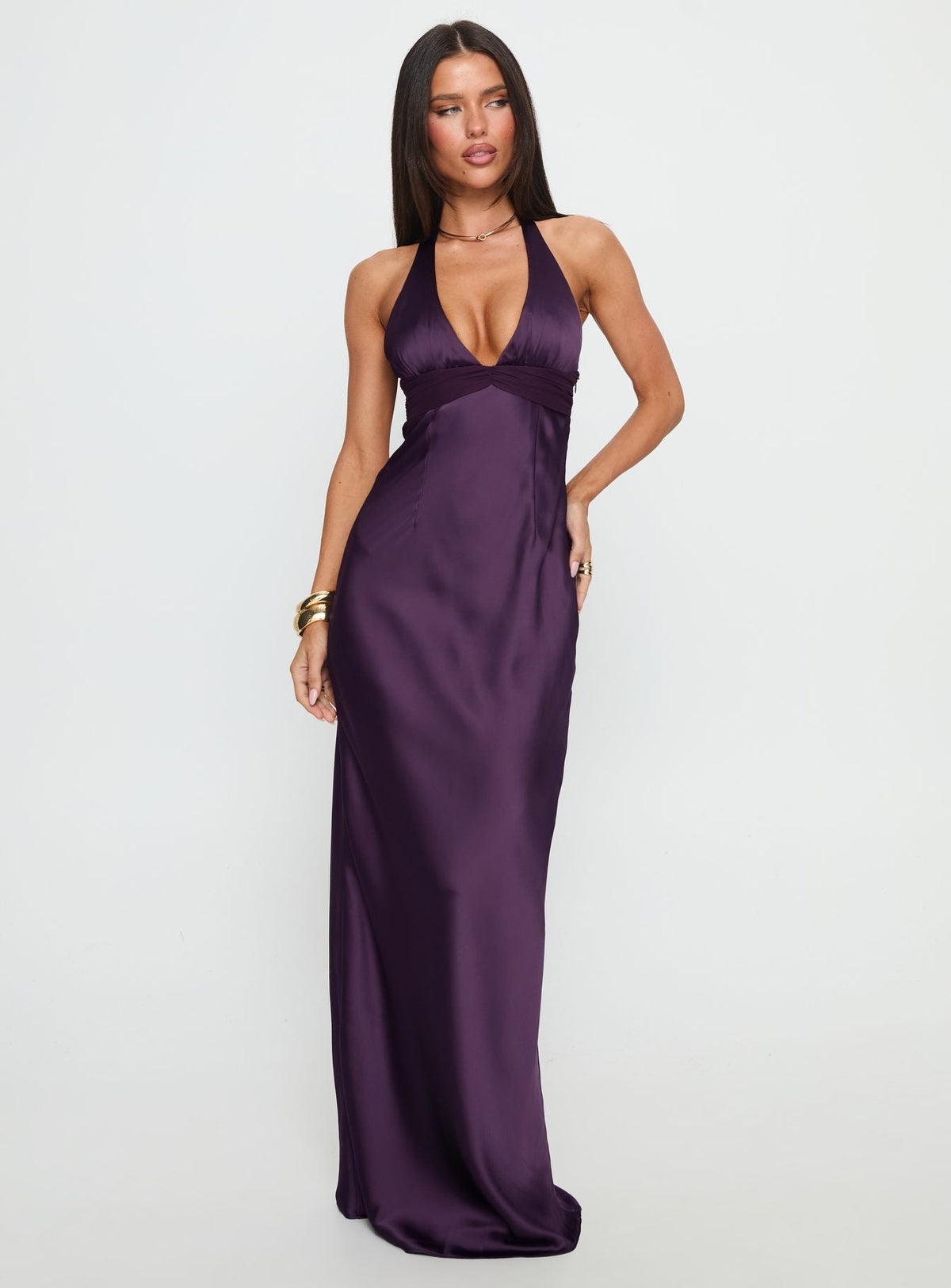 #NOVERA - Vestido Largo Odyssa Morado Halter -