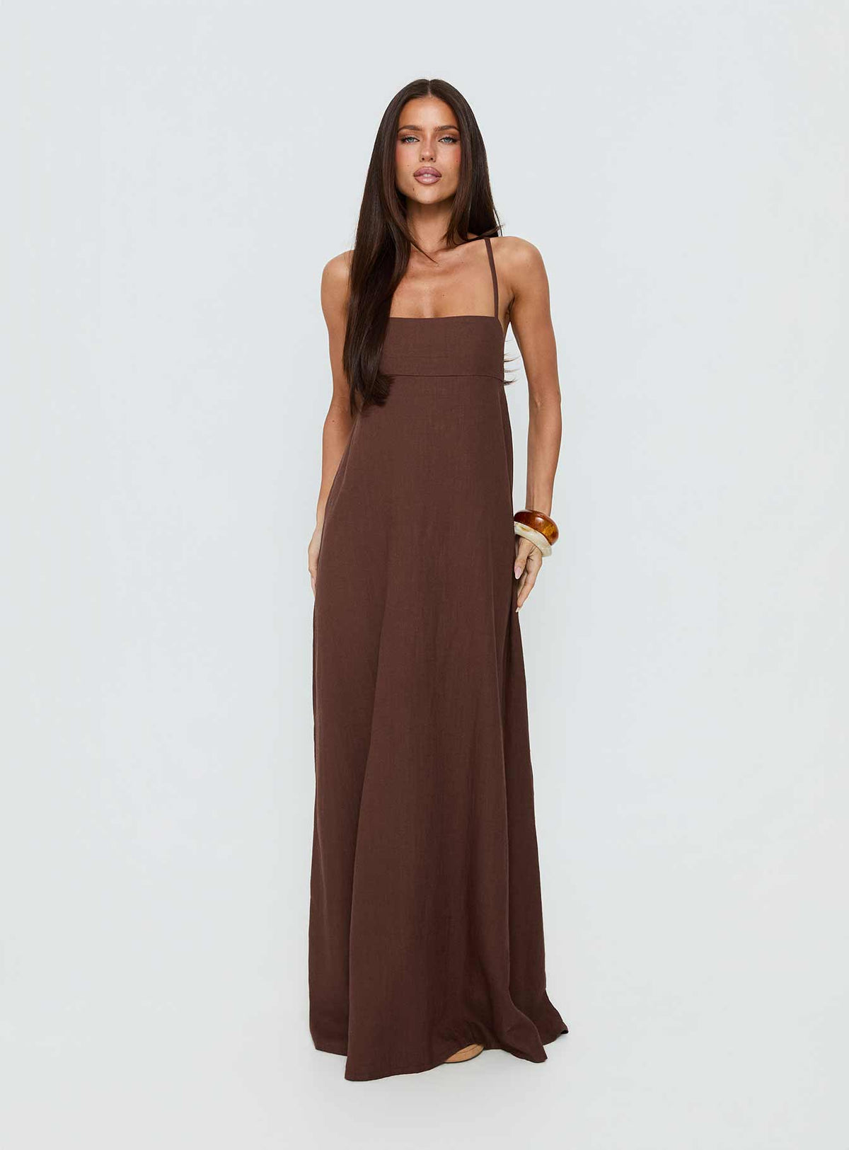 #NOVERA - Vestido Largo Solie Chocolate -