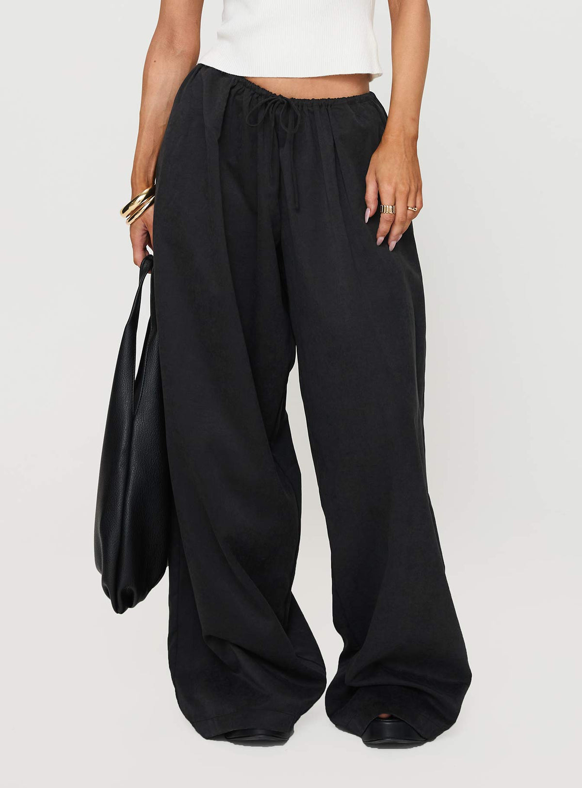 #NOVERA - Pantalón Bungala Negro Oversize Holgado -