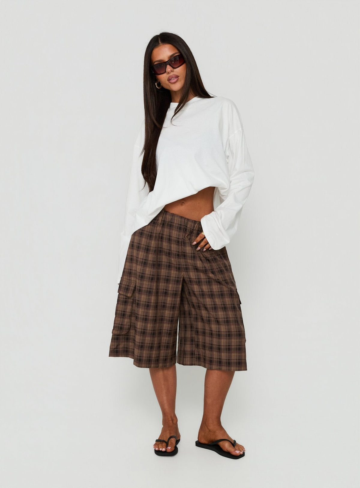#NOVERA - Shorts Brenn Marrón Baggy Largos -
