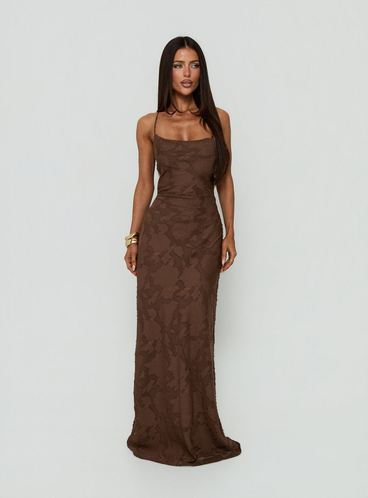 #NOVERA - Vestido Largo Celena Marrón -
