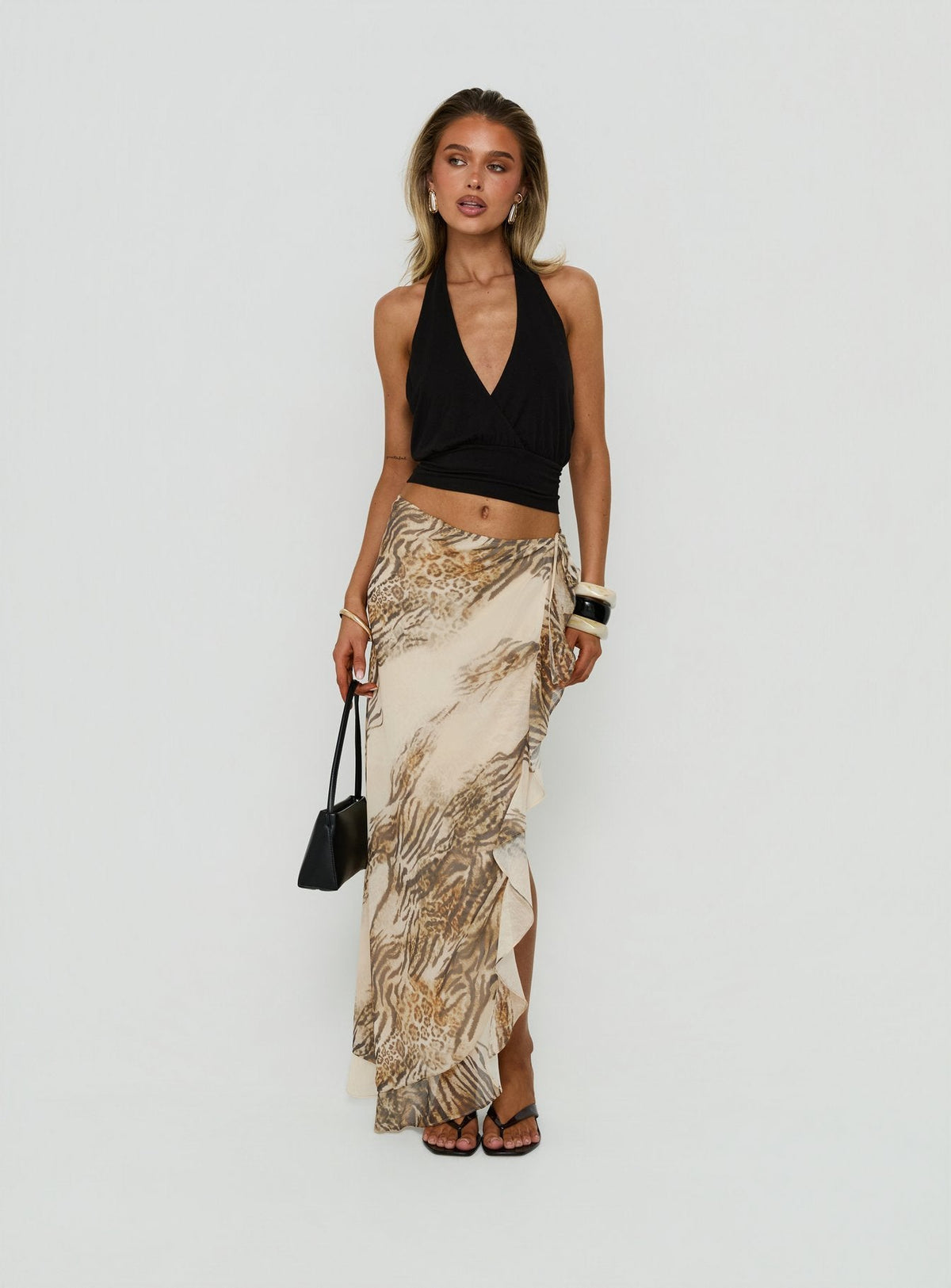 #NOVERA - Falda Larga Argenzia Sarong Multicolor Animal Print -