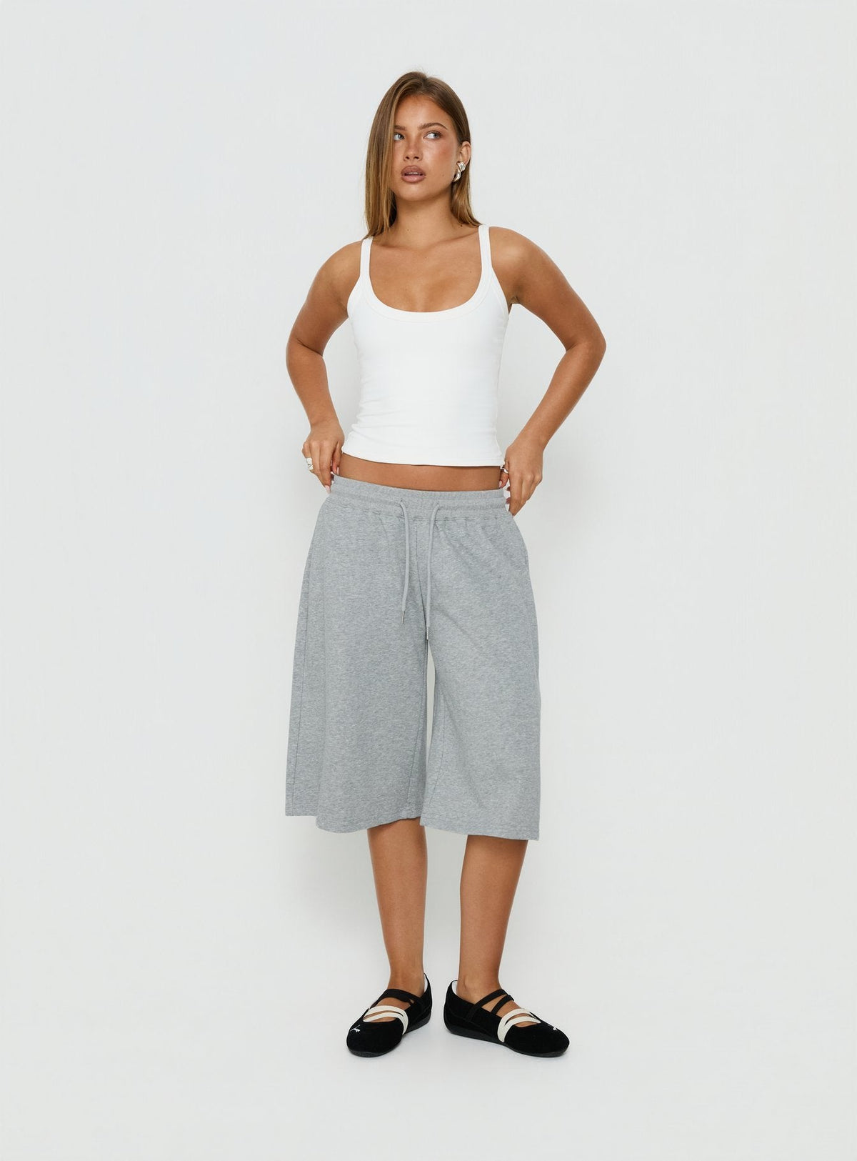 #NOVERA - Shorts Nikko Gris Jaspeado Largos Polar -