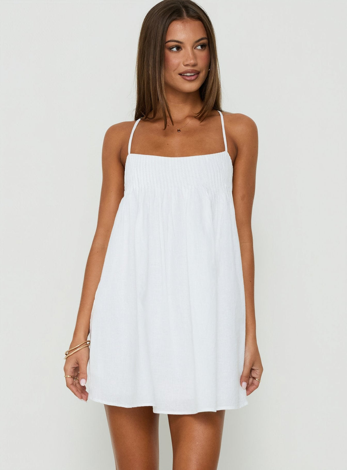 #NOVERA - Vestido Mini Me Blanco Babydoll -