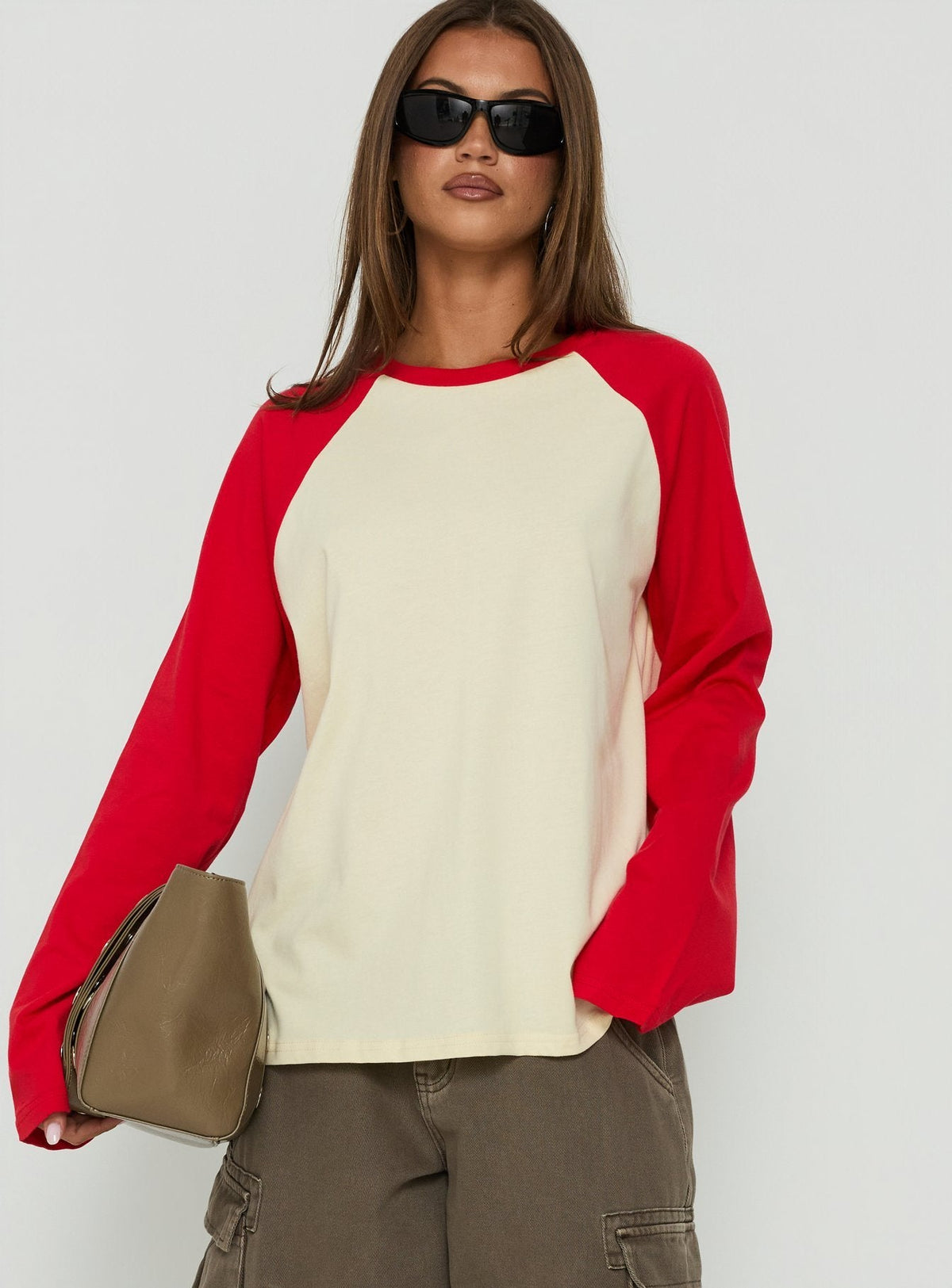 #NOVERA - Top Luna Limón y Rojo de Manga Larga Raglan -