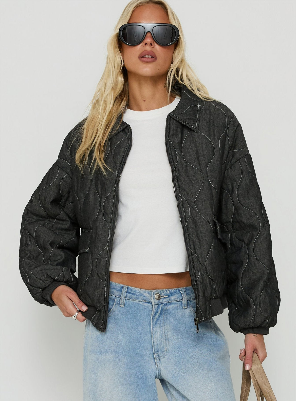 #NOVERA - Chaqueta Taggie Negra Lavada Acolchada -