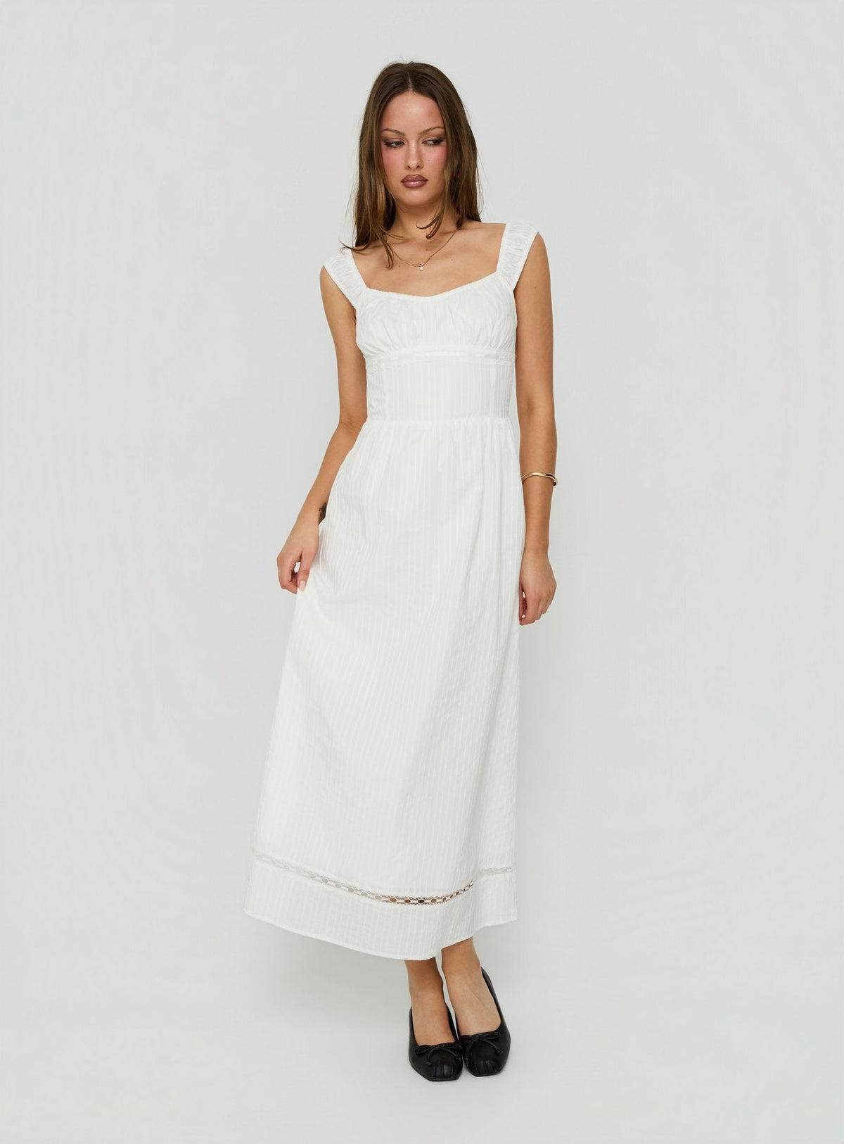 #NOVERA - Vestido Largo Garconne Blanco -