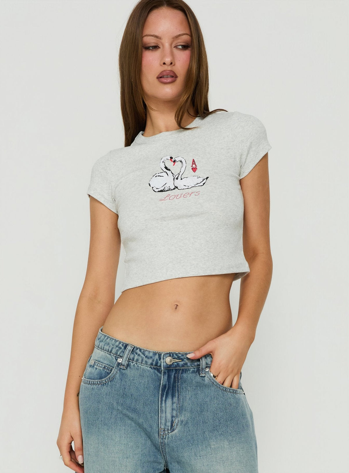 #NOVERA - Camiseta Pedraza Gris Jaspeado Estampada -