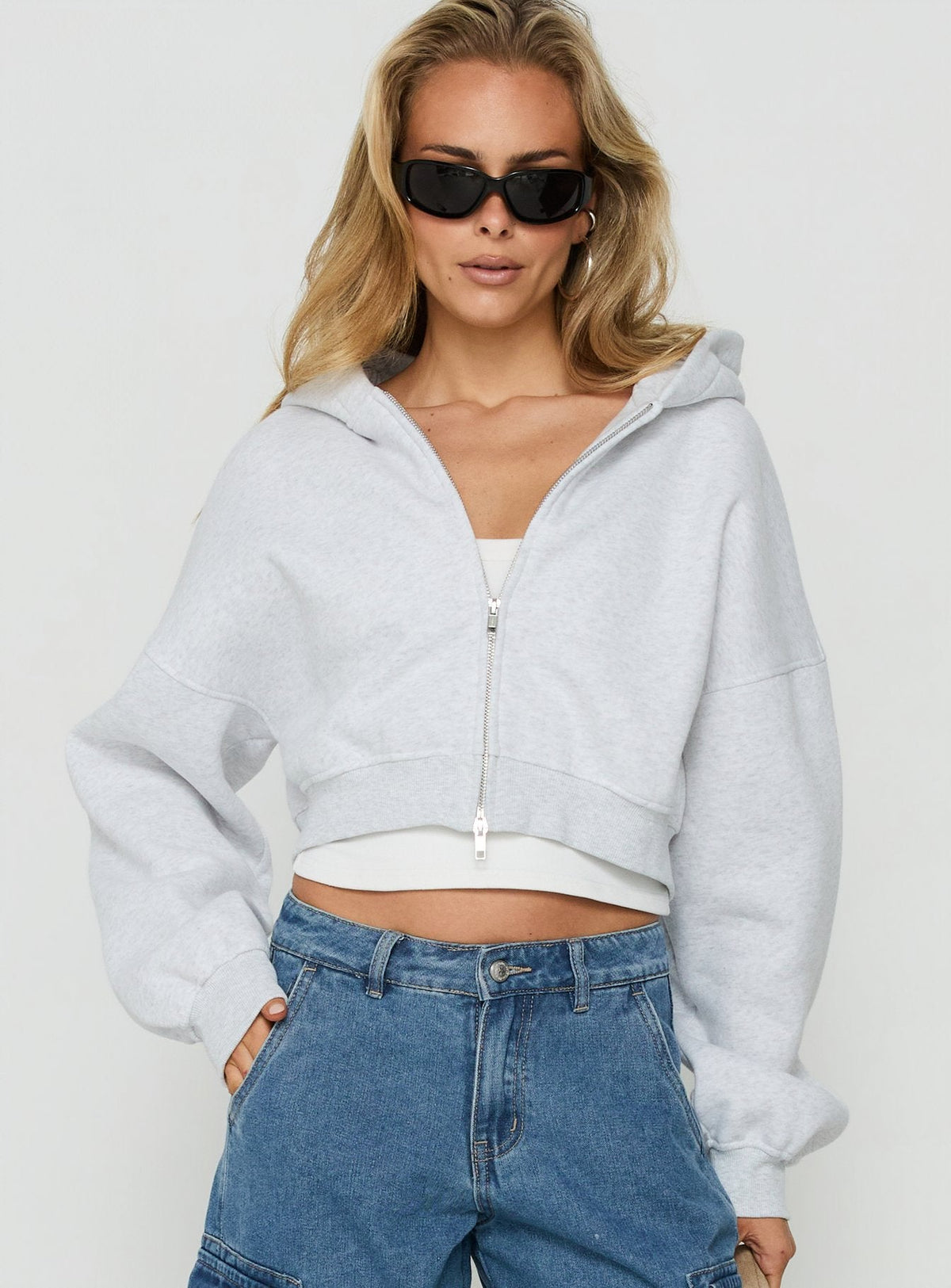 #NOVERA - Sudadera con Capucha Zellah Gris Jaspeado -