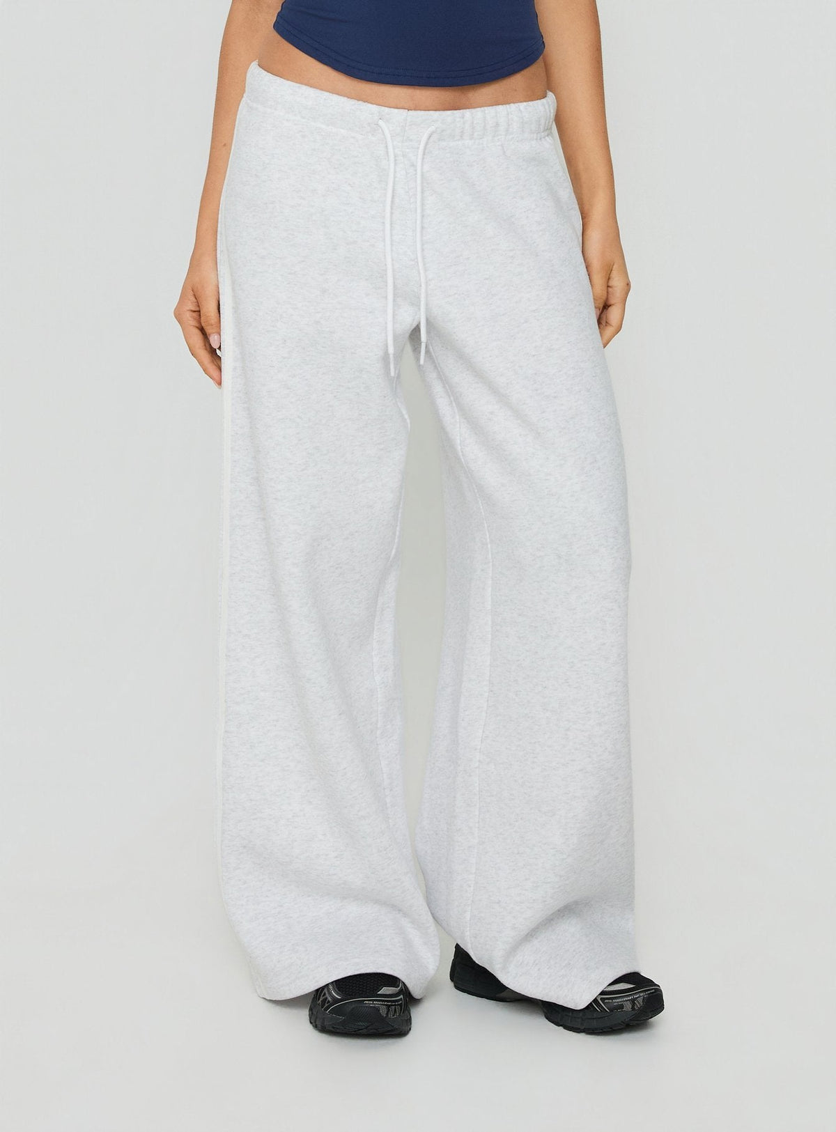 #NOVERA - Pantalón de Chándal Kennah Gris Jaspeado de Pierna Ancha -
