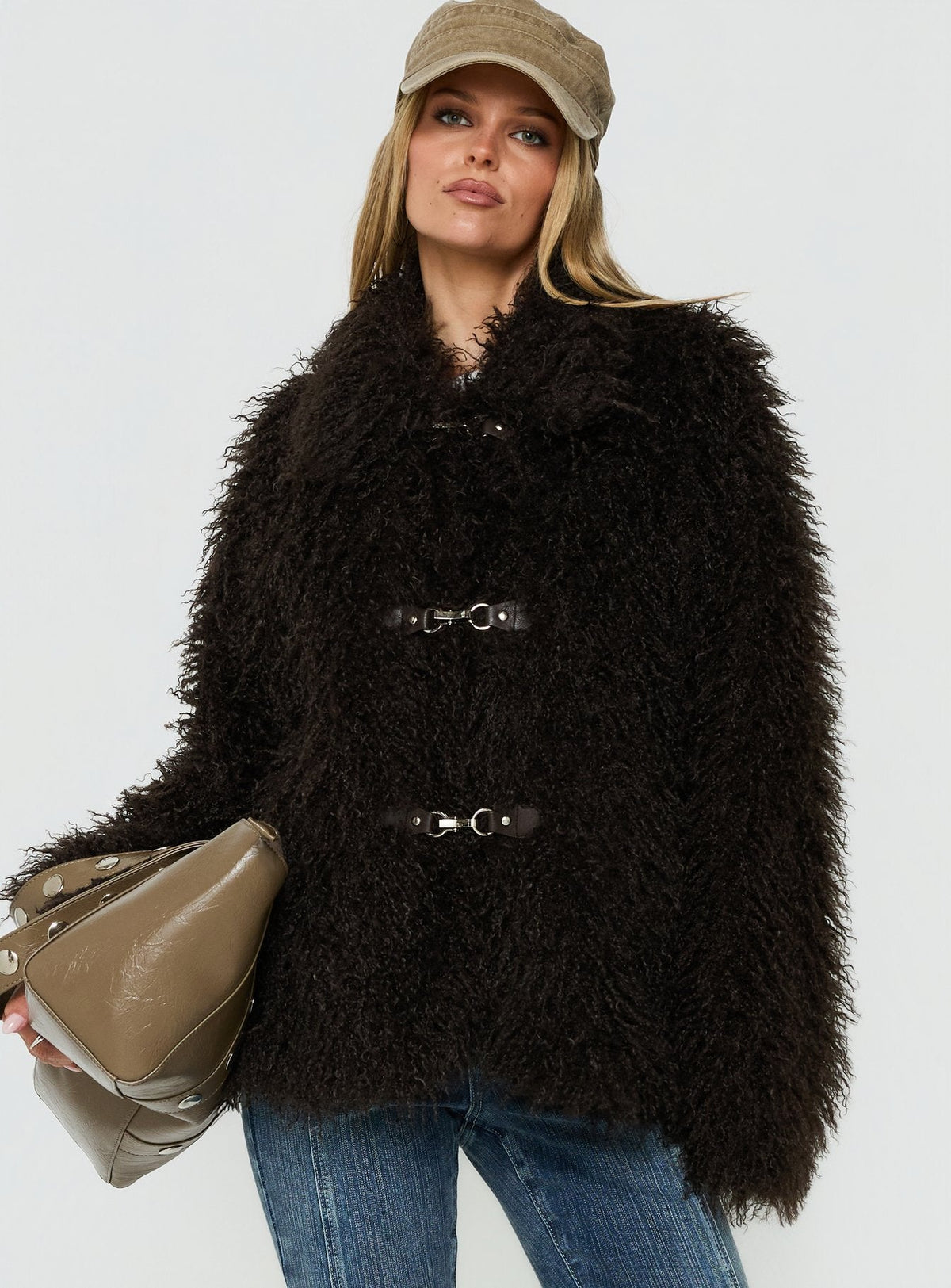 #NOVERA - Chaqueta Nikolie Chocolate de Pelo Sintético -