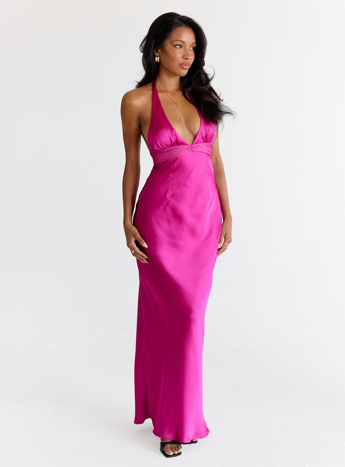 #NOVERA - Vestido Largo Odyssa Magenta Halter -