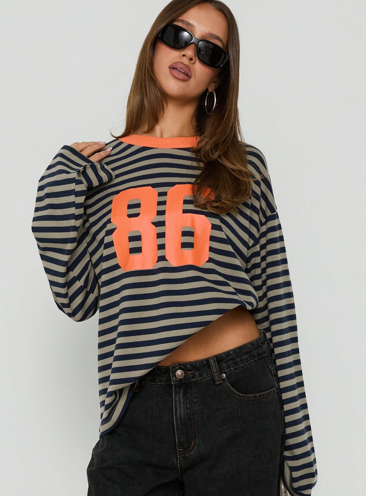 #NOVERA - Top Rocío Multicolor de Rayas de Manga Larga Estampada -