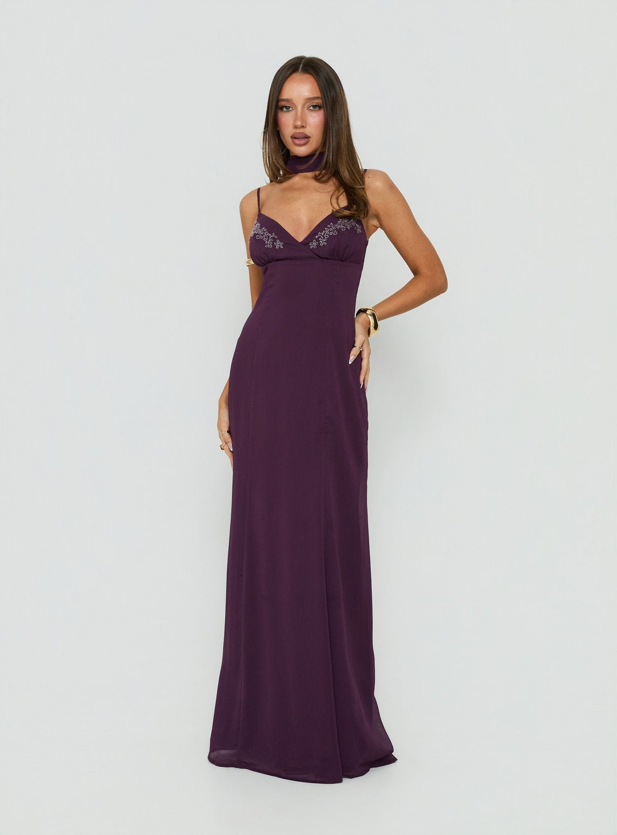 #NOVERA - Vestido Largo Jadira Ciruela -