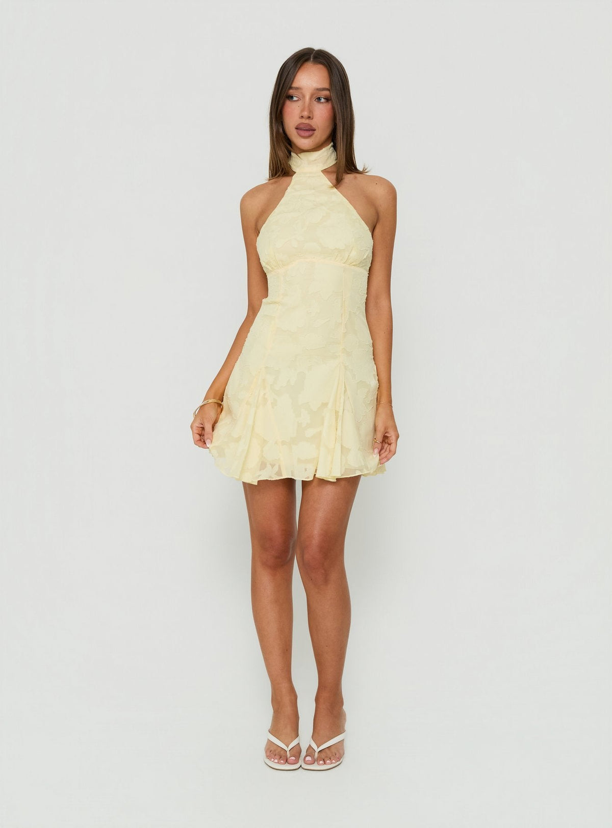 #NOVERA - Vestido Mini Bellanca Amarillo Mantequilla Amarillo Halter -