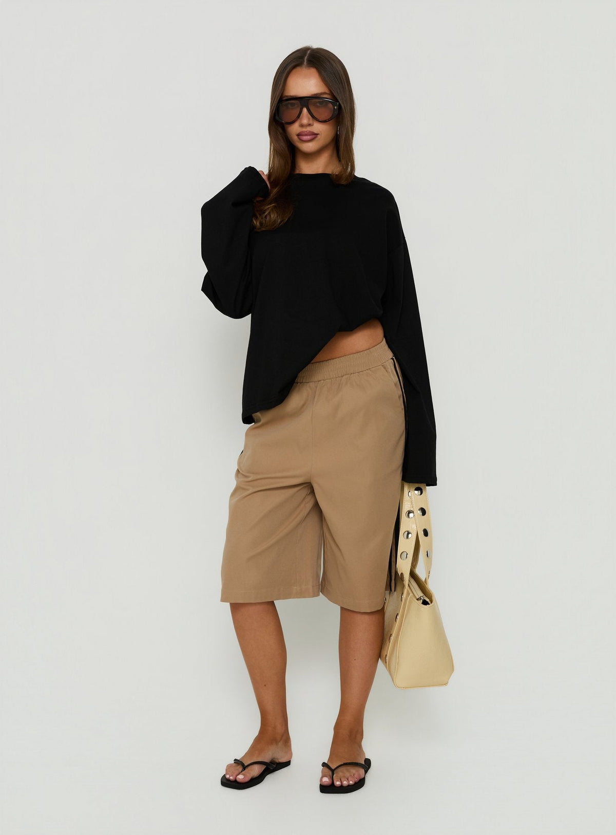 #NOVERA - Shorts Boe Marrón Largos -