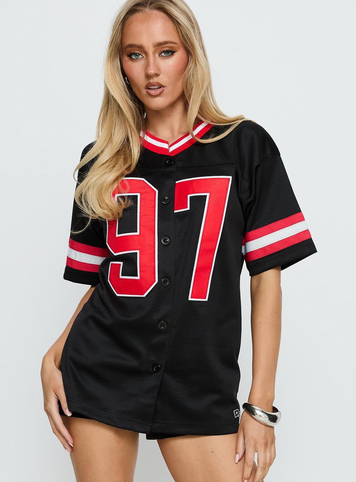 #NOVERA - Camiseta Deportiva Negra con Botones -