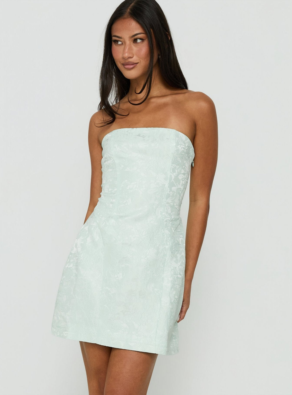 #NOVERA - Vestido Mini Zaira Menta Palabra de Honor -