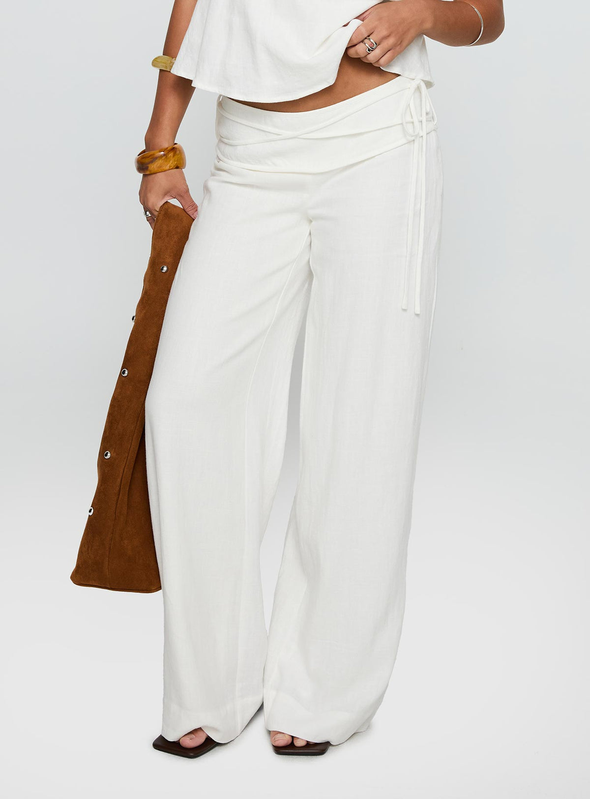#NOVERA - Pantalón Ivonne Blanco de Lino -