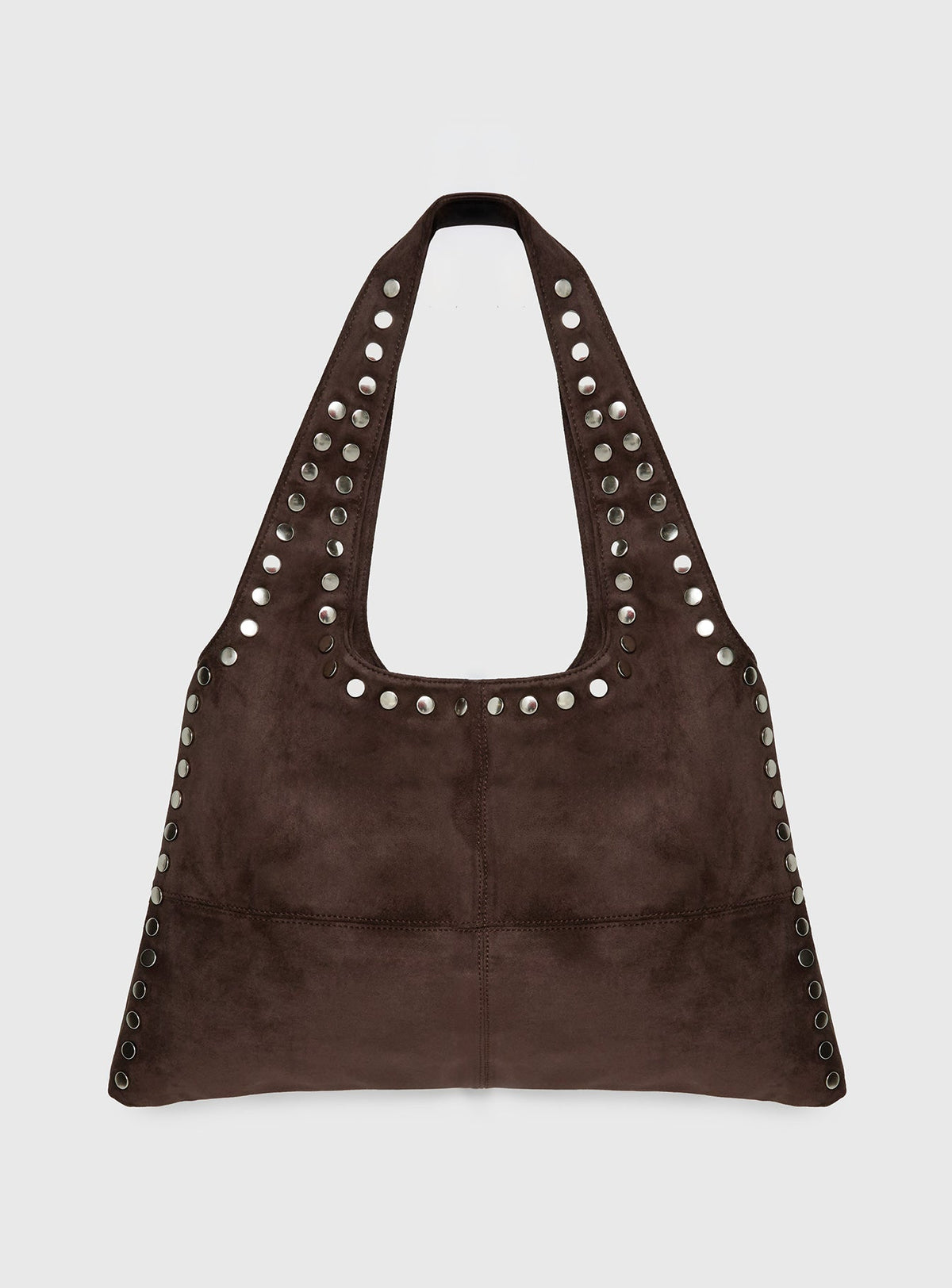 #NOVERA - Bolso Mijas Chocolate con Tachuelas de Ante Sintético -