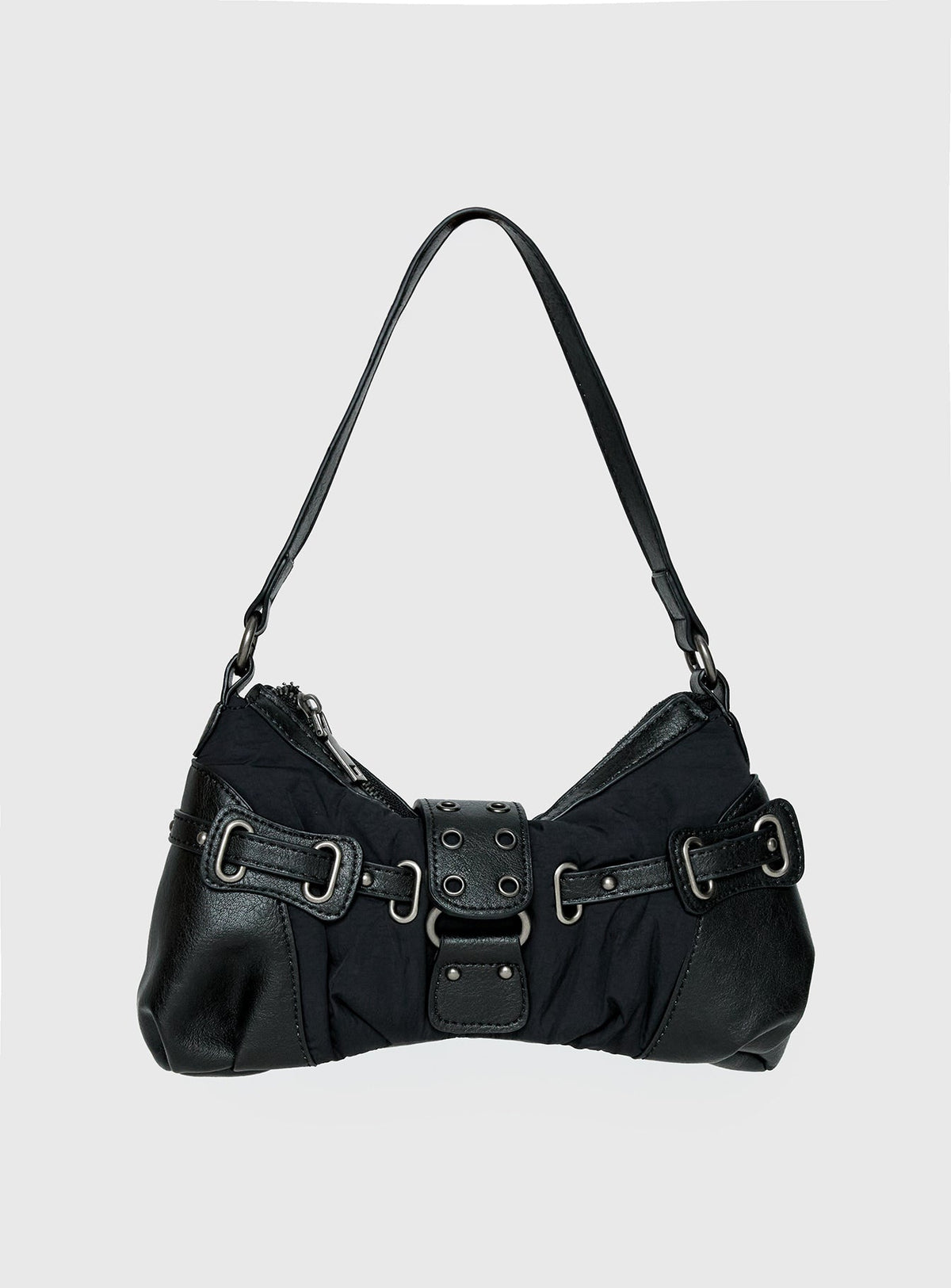 #NOVERA - Bolso de Hombro Doyers Negro y Plateado -