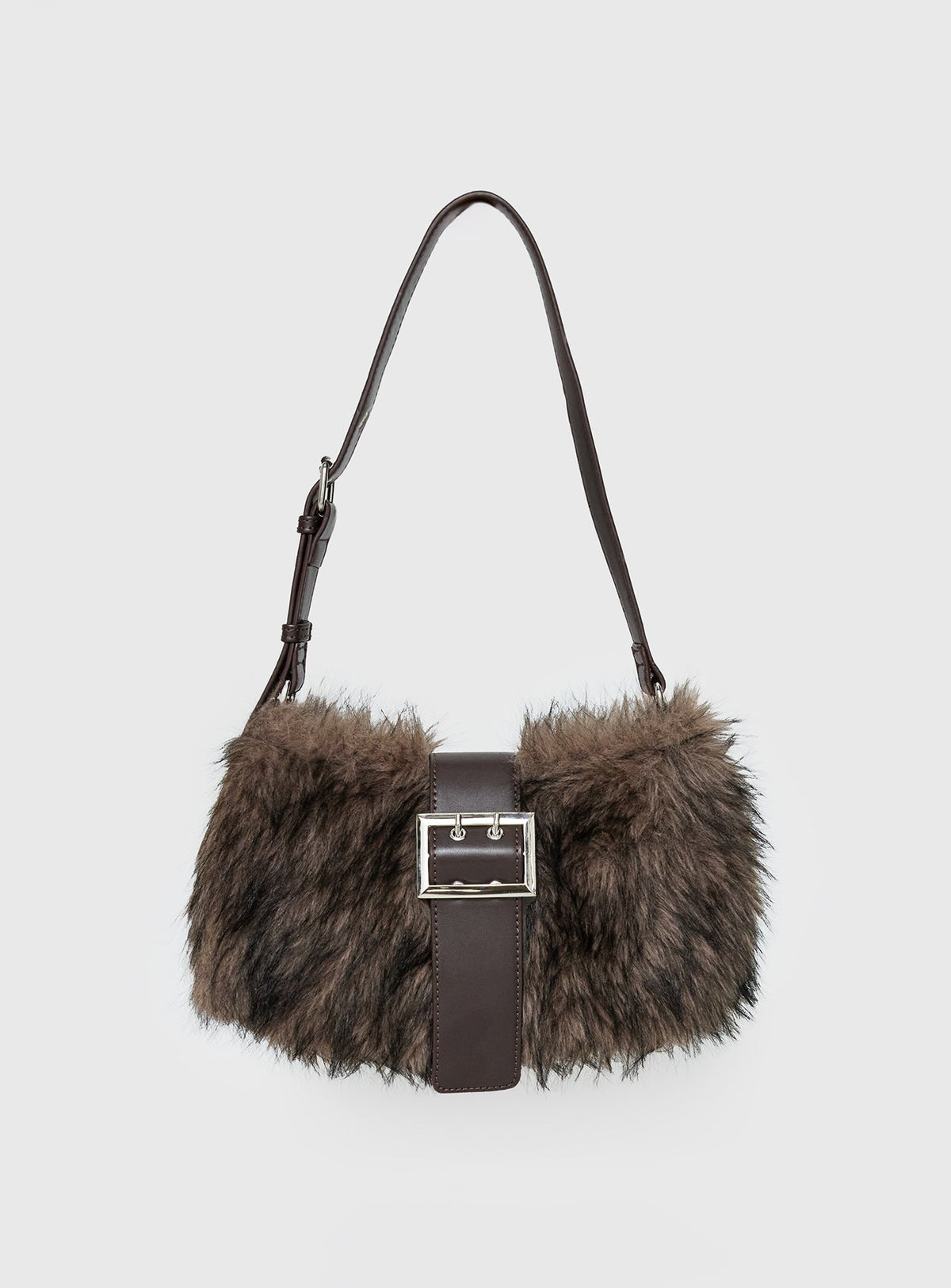 #NOVERA - Bolso de Hombro Elliot Marrón de Pelo Sintético -