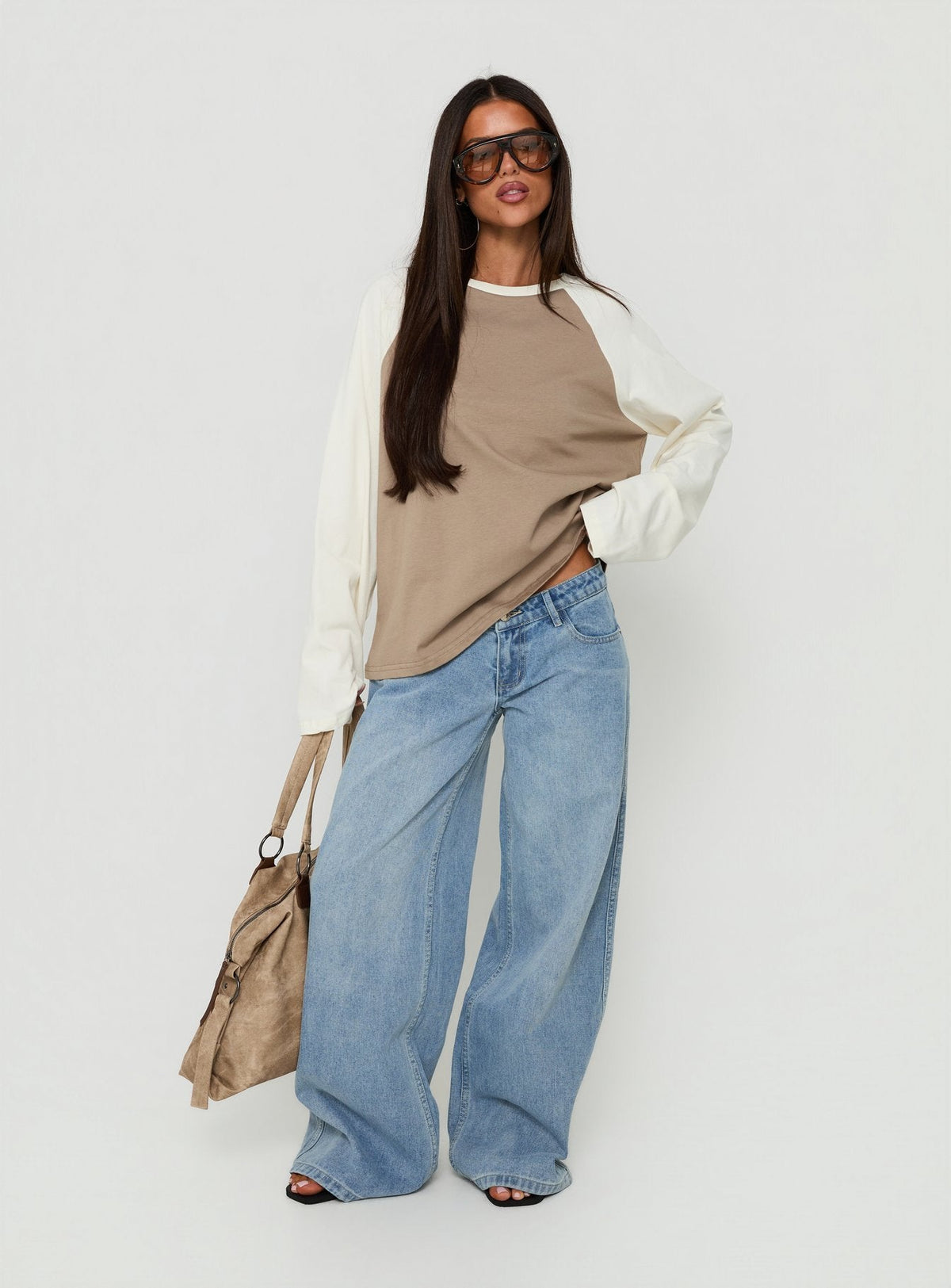 #NOVERA - Top Luna Beige Multicolor de Manga Larga Raglan -