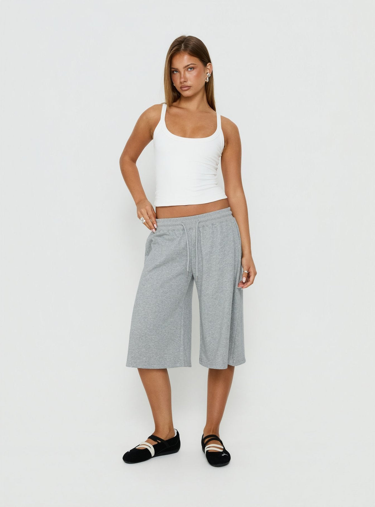 #NOVERA - Shorts Nikko Gris Jaspeado Largos Polar -