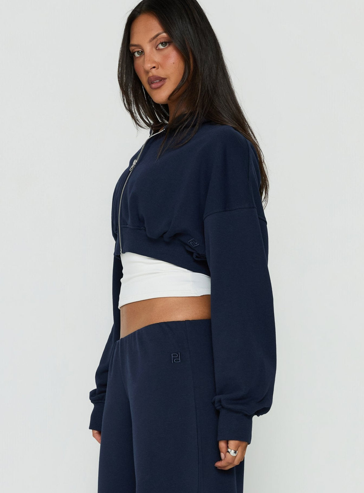 #NOVERA - Sudadera con Capucha Lanna Azul Marino Polar con Cremallera -