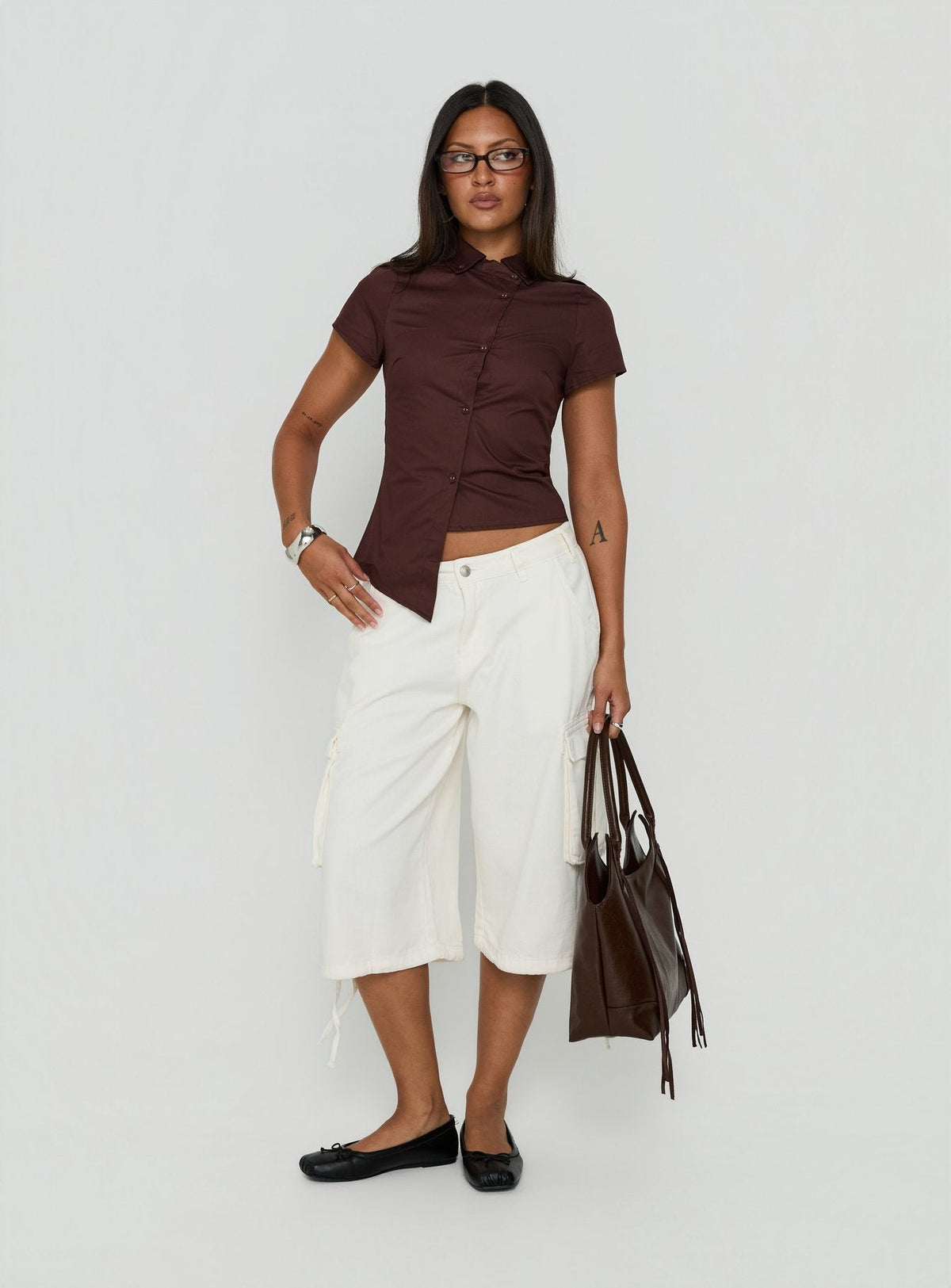 #NOVERA - Shorts Hudsen Crema Largos Cargo -