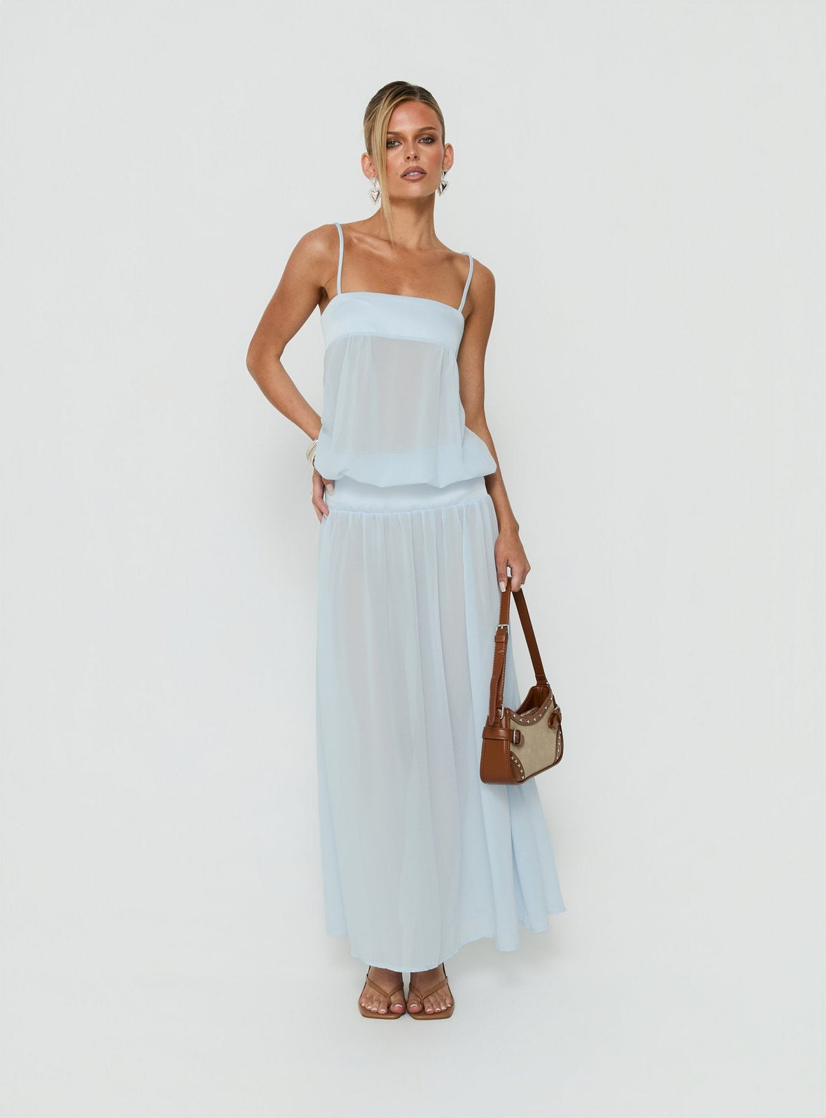 #NOVERA - Vestido Largo Gracia Blouson Azul -