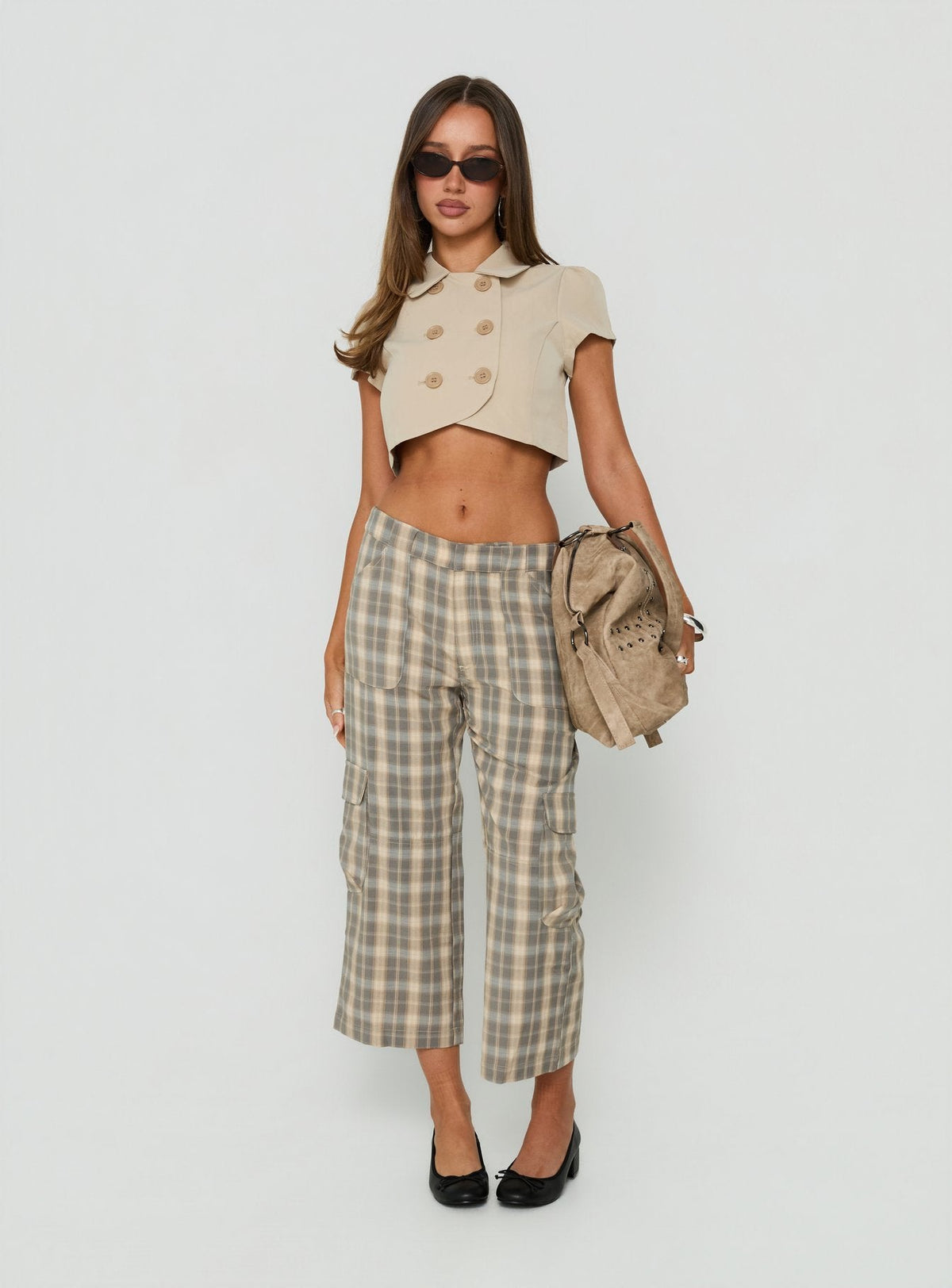 #NOVERA - Pantalón Indee de Cuadros Crop Cargo -
