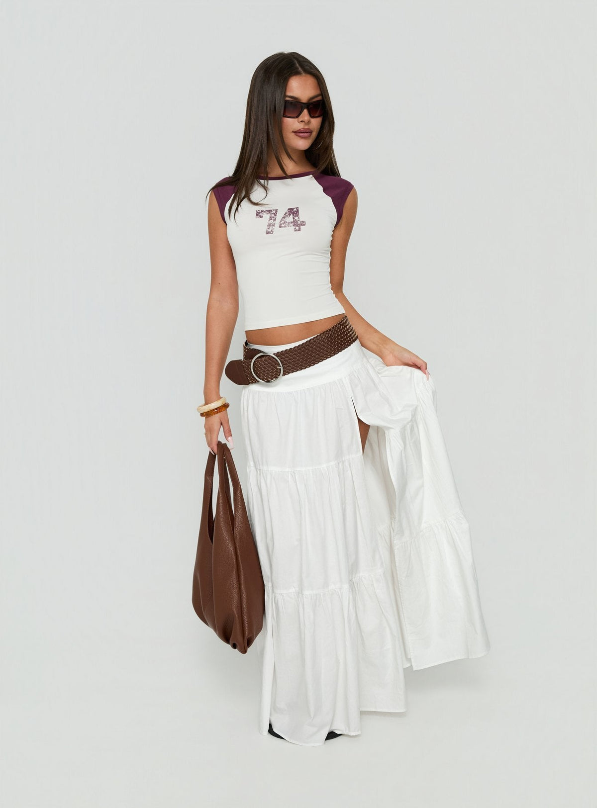 #NOVERA - Falda Larga Marta Blanca -