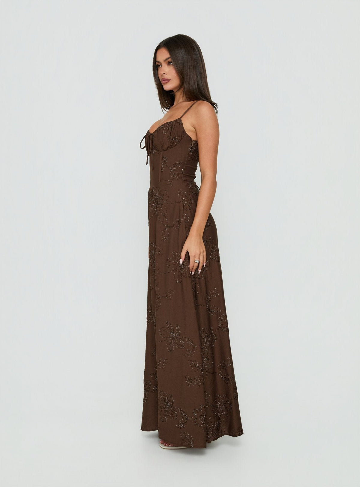 #NOVERA - Vestido Largo Zaragoza Marrón -