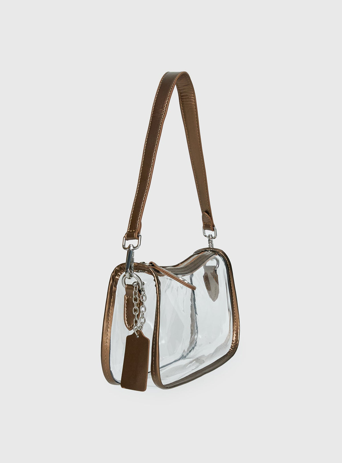 #NOVERA - Bolso de Hombro Rommily Transparente y Bronce -